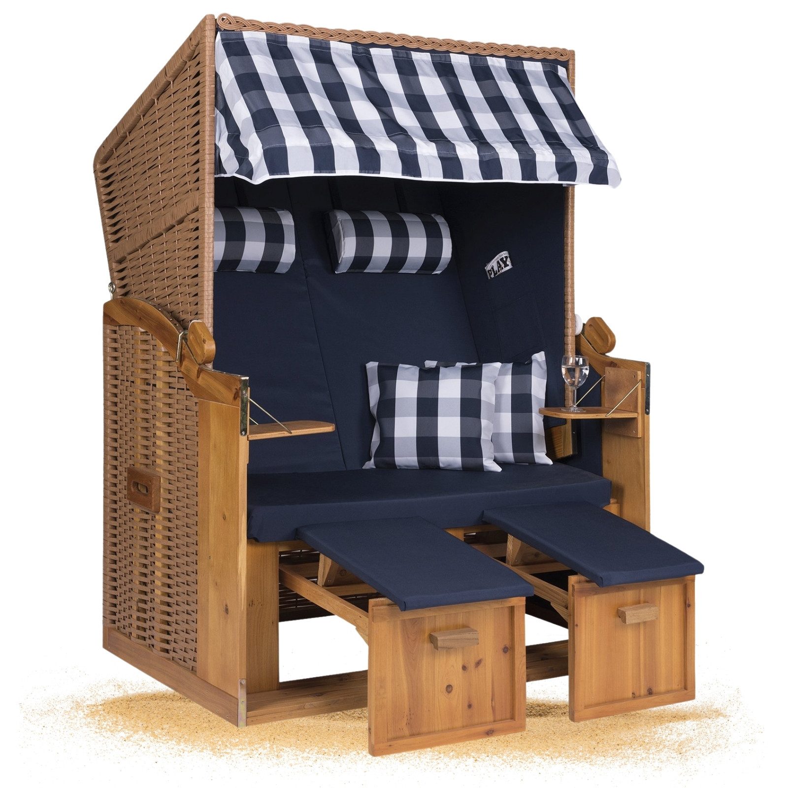 Strandkorb Hanse Strandkorb Strandkorb Ostsee Blau günstig online kaufen
