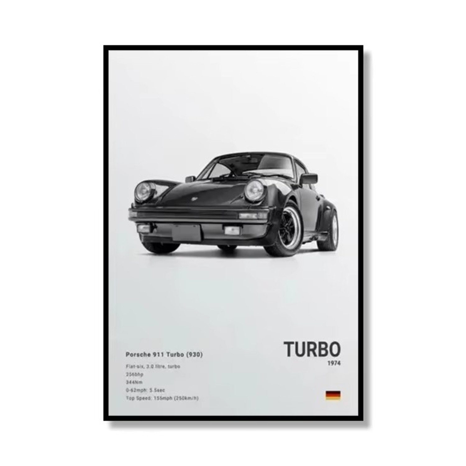 TPFLiving Kunstdruck OHNE RAHMEN, Faszinierende Sportwagenkunst für Auto-Enthusiasten - (Leinwandbild XXL), Farben: Farben: Grau, Schwarz, WeißGröße: 20x30cm