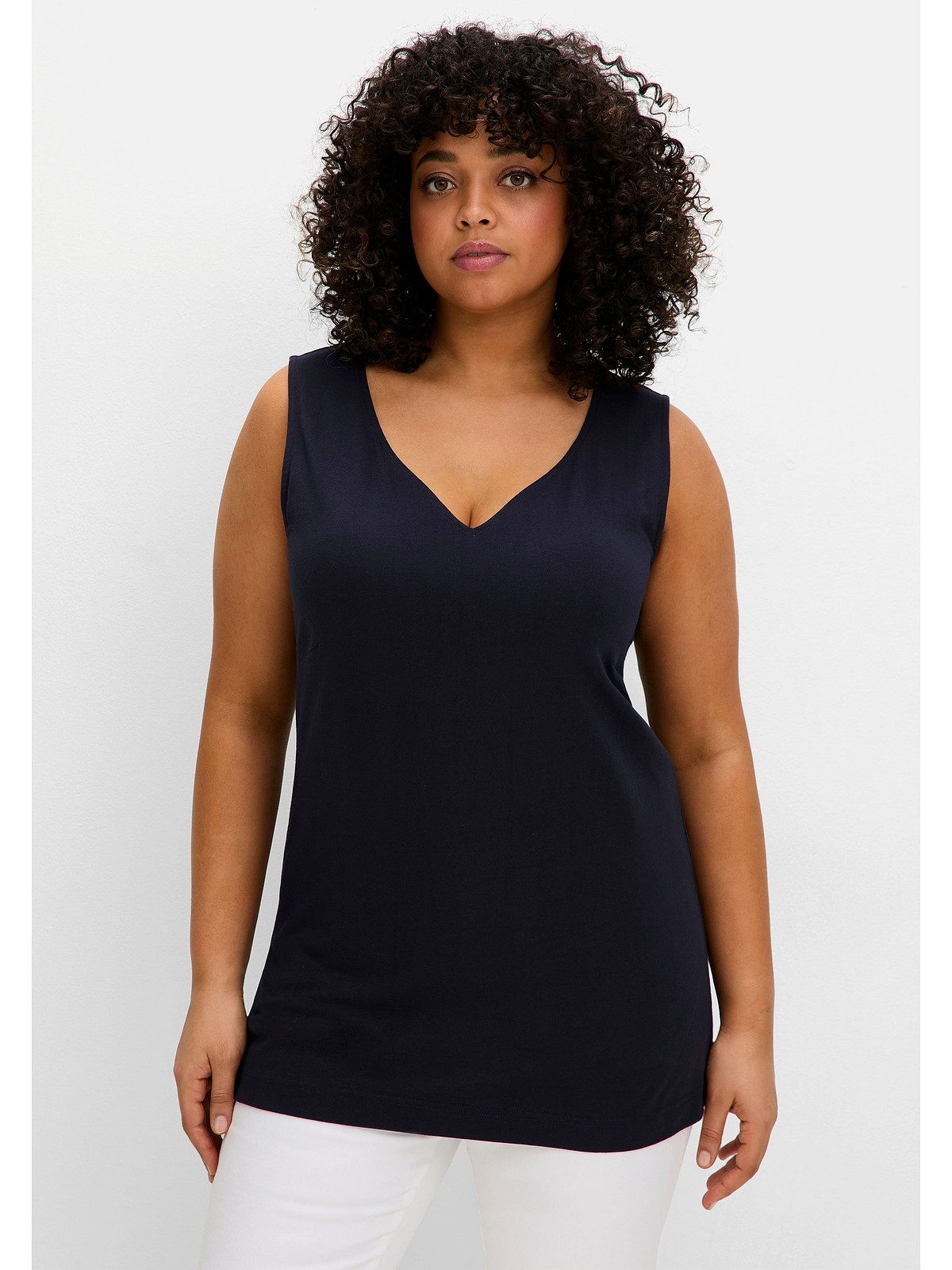 Sheego Tanktop Große Größen mit Herzausschnitt