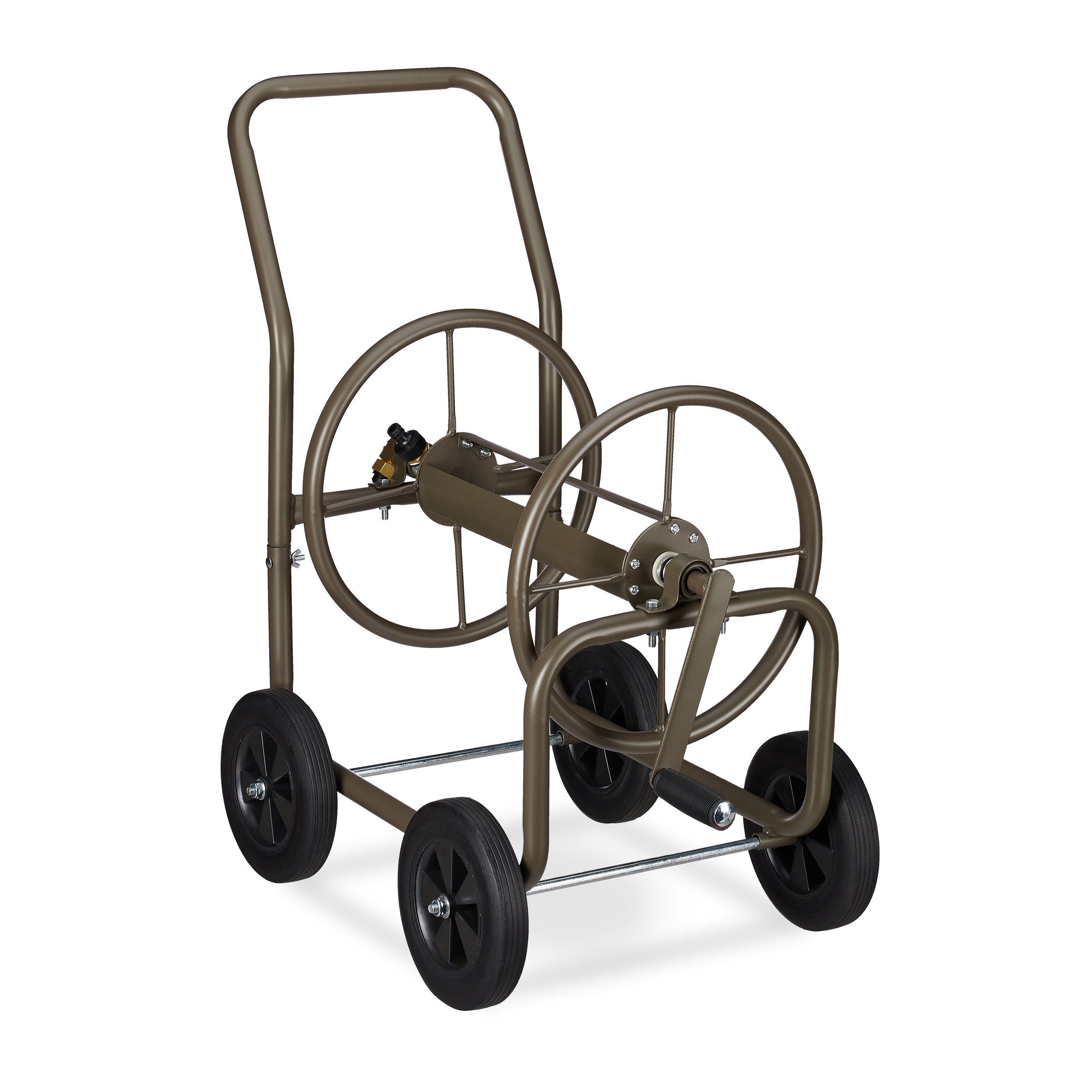 relaxdays Gartenschlauch Schlauchwagen XL Metall, (1 St)