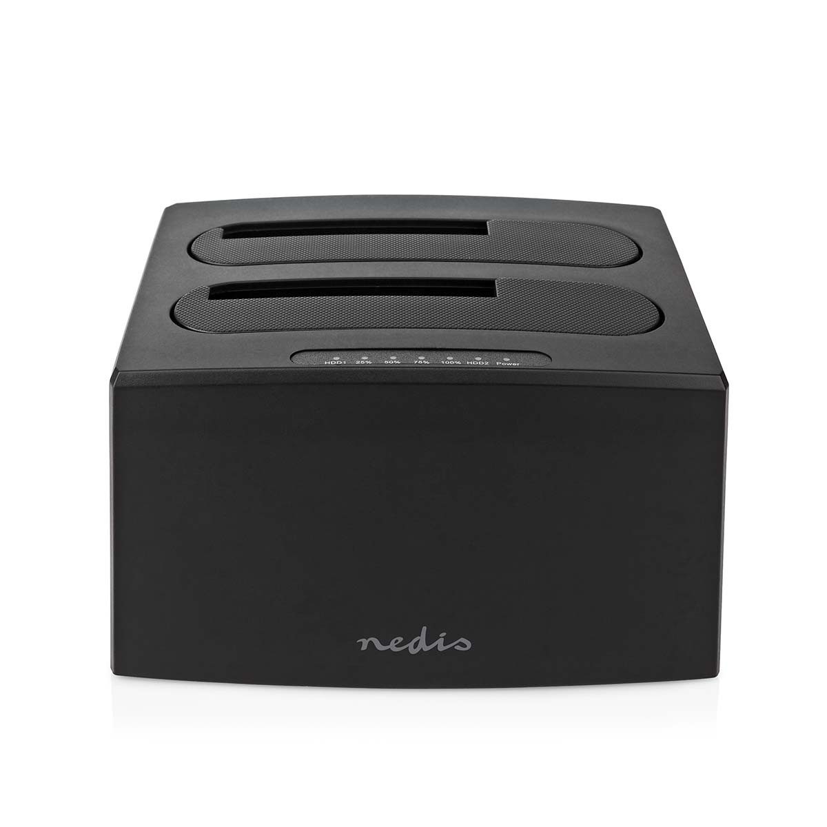 Nedis HDDUDB3210BK Soundkarte, dual bay sata dock, offline klon, usb 3.2 gen1, bis 16 tb gesamt