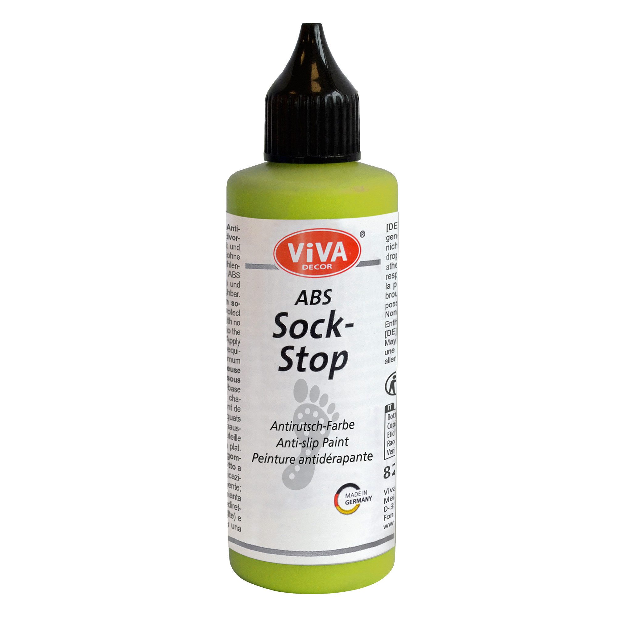 Viva Decor Bastelfarbe ABS Socken-Stopp Antirutsch-Farbe für Socken, Teppiche & Textilien, wasserbasiert, latexfrei, geruchsneutral, waschbar bei 30 °C