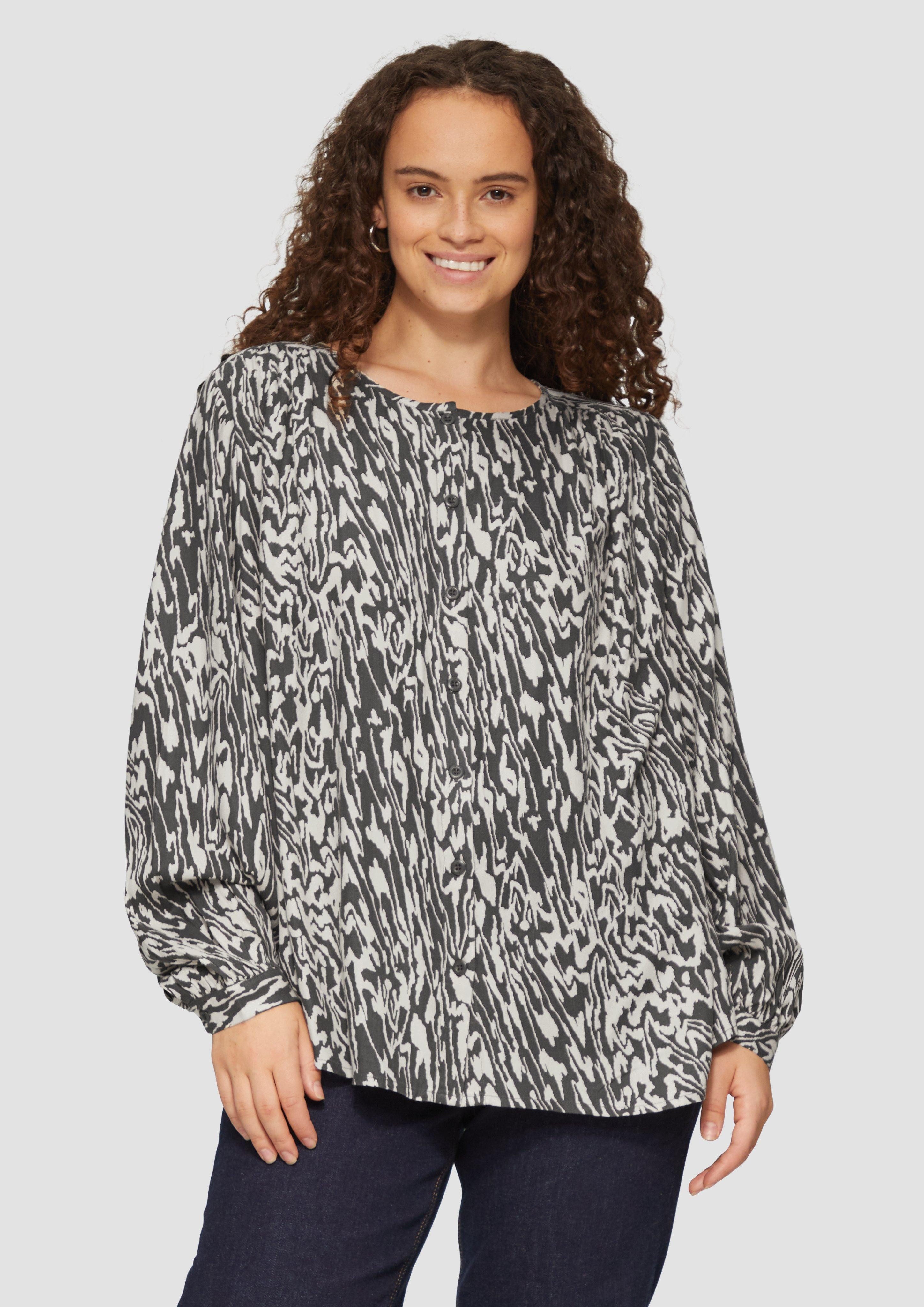Langarmbluse Viskosebluse im Loose Fit