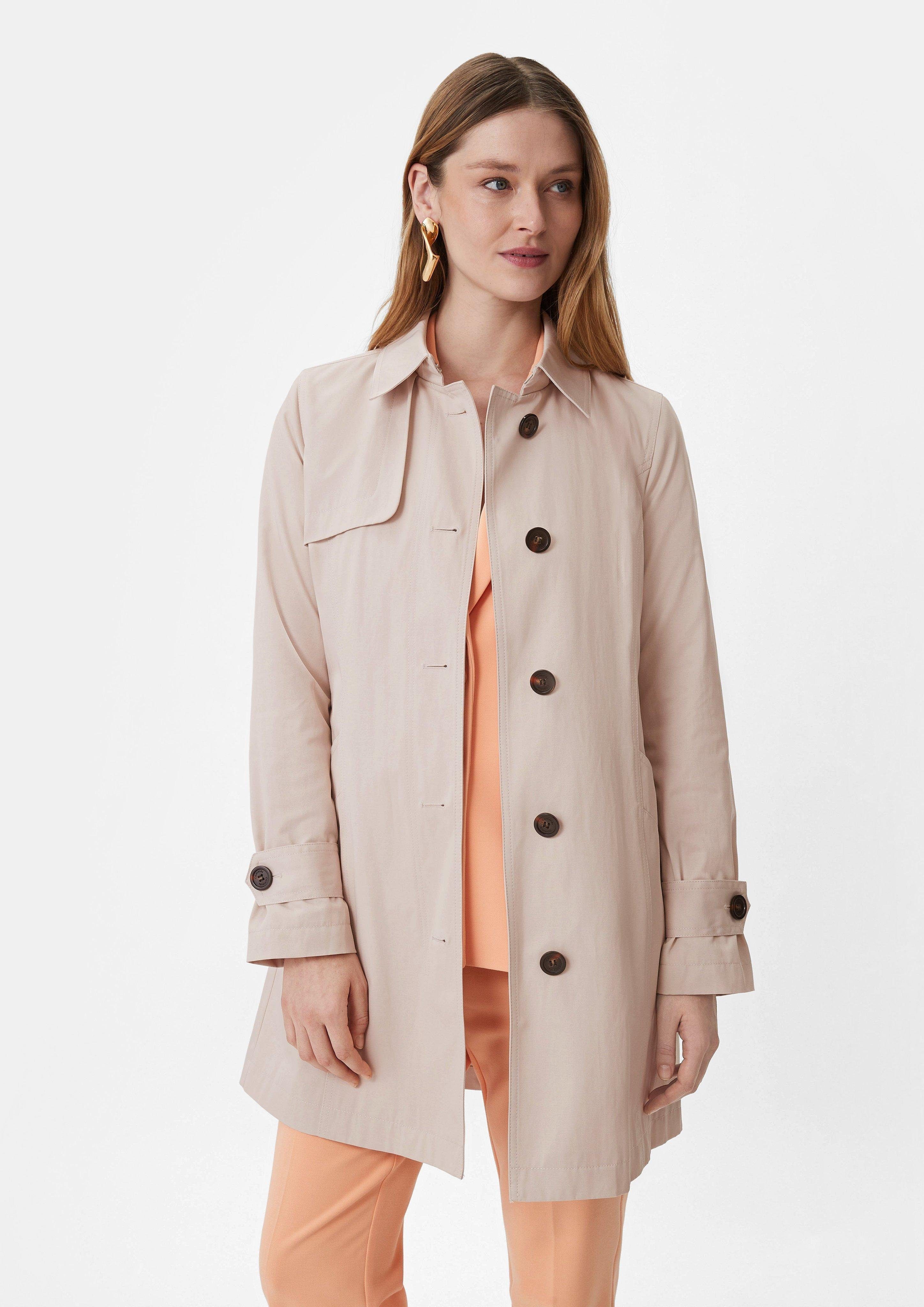 Langmantel Taillierter Trenchcoat mit Bindegürtel