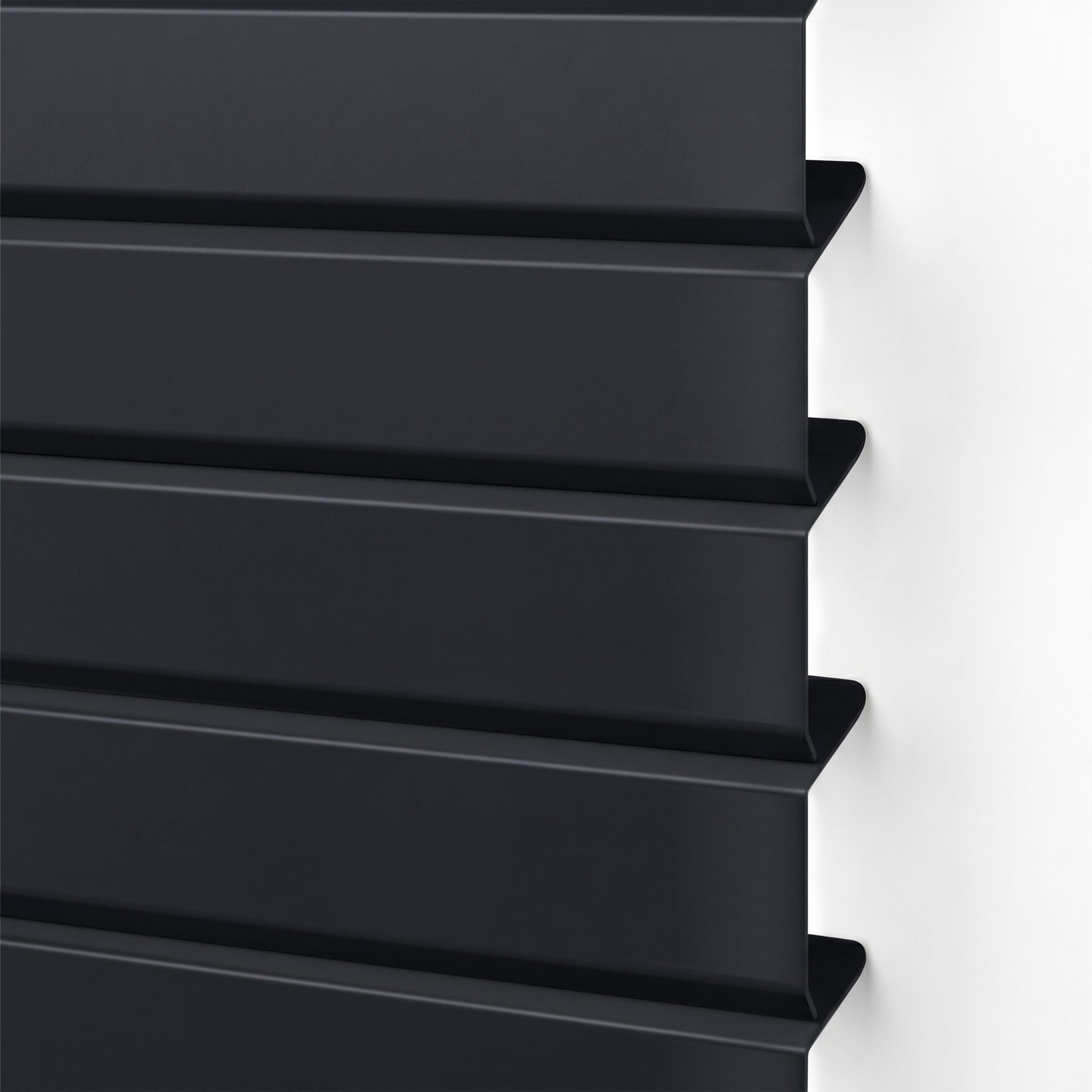 Victoria M. Jalousie LightLess Prime Aluminium-Jalousie 50x130 cm Schiefergrau matt, mit Bohren, ohne Bohren, geklemmt oder verschaubt, L Profil 25 mm Lamellen, feuchtigkeitsbeständig, verdunkelnd