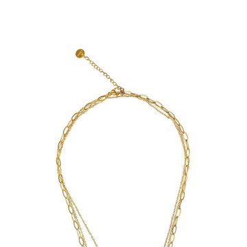 ANELY Kette mit Anhänger Layering Halskette mit Kreuz & Plättchen Anhänger Modeschmuck (1-tlg), 7096 in Gold