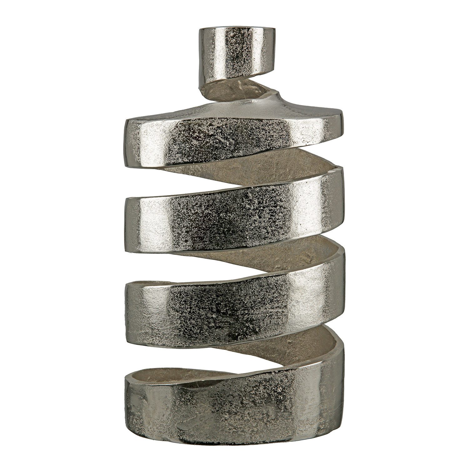 GILDE Dekovase TWISTER Vase - silber - Aluminium - H. 35,5cm x B. 18cm - Dekovase (1 Stück), Elegante Blumenvase - Perfekte Tischdeko - Vasen für jede Deko