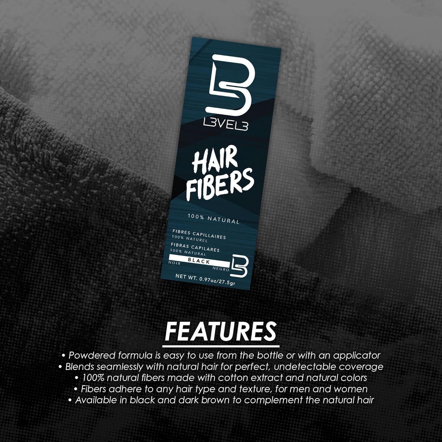 L3VEL3™ Distribution and Corporate Haarpuder L3vel3 Hair Fibers - Kaschierung von kahlen Stellen