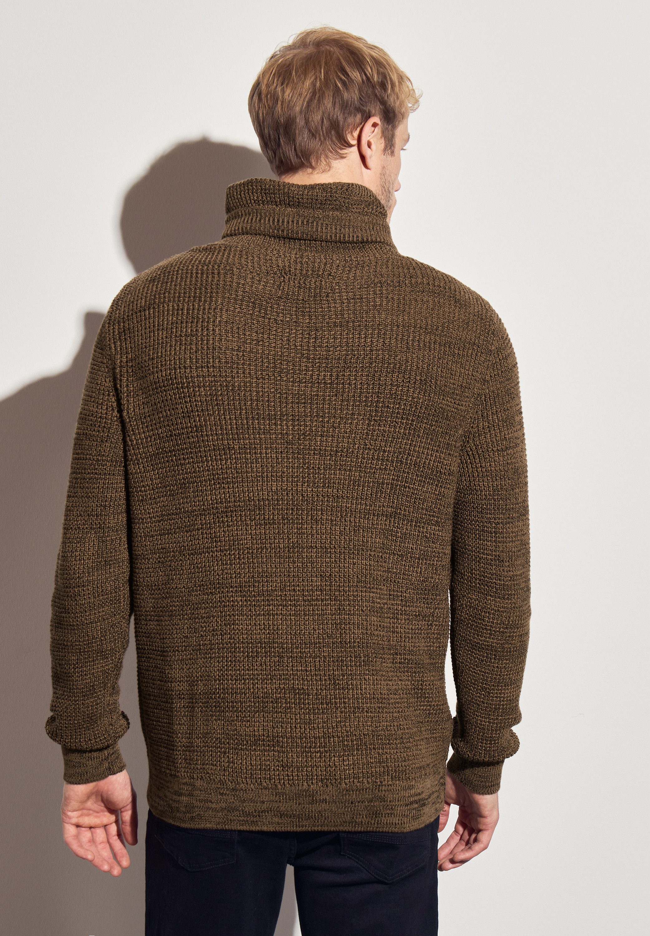 STREET ONE MEN Strickpullover aus reiner Baumwolle günstig online kaufen