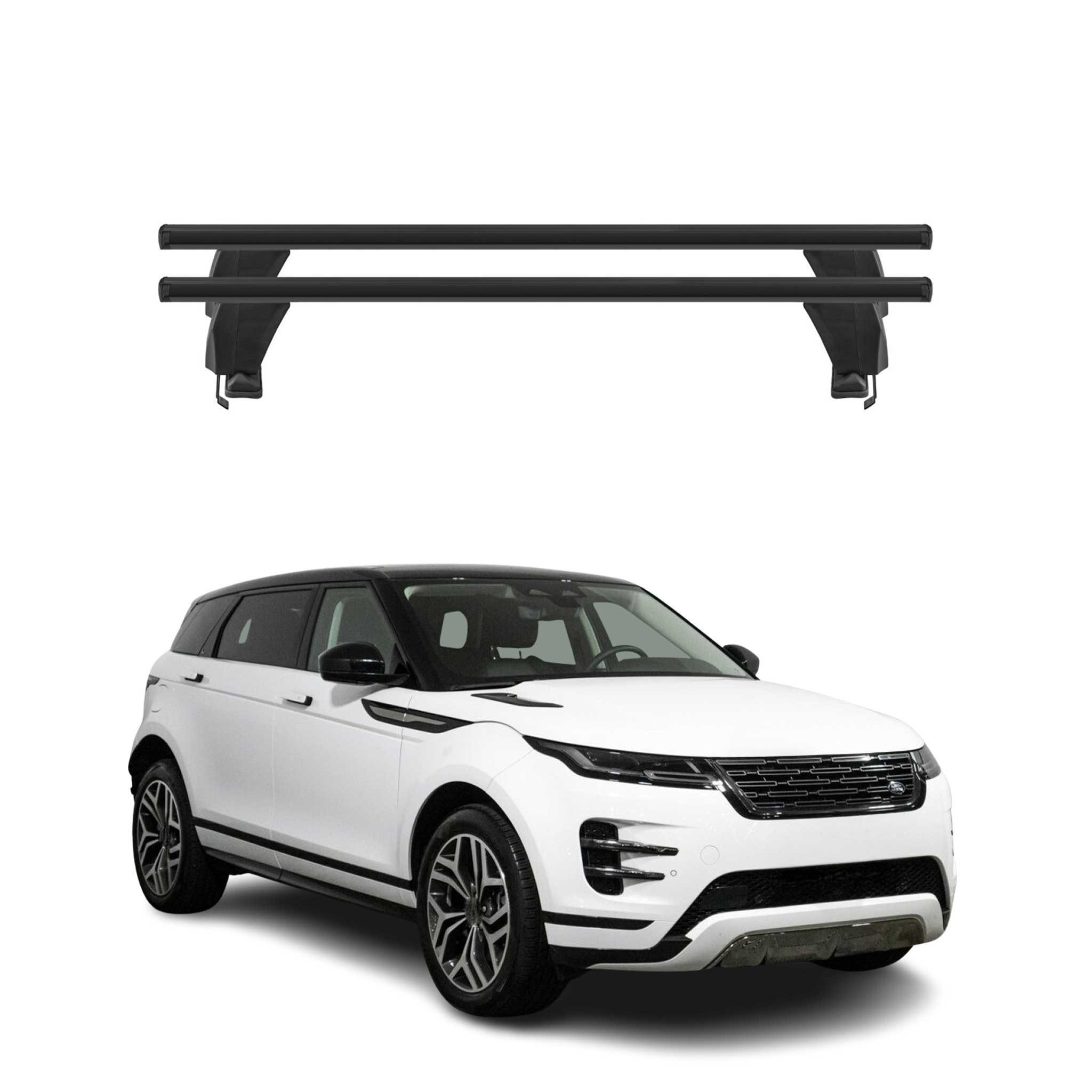 OMAC Dachträger Menabo Grundtäger für Range Rover Evoque 2018-2025 ABE Alu Schwarz (2-St), Wasserbeständig,Abnehmbar,Multifunktional,Leichtgewichtig