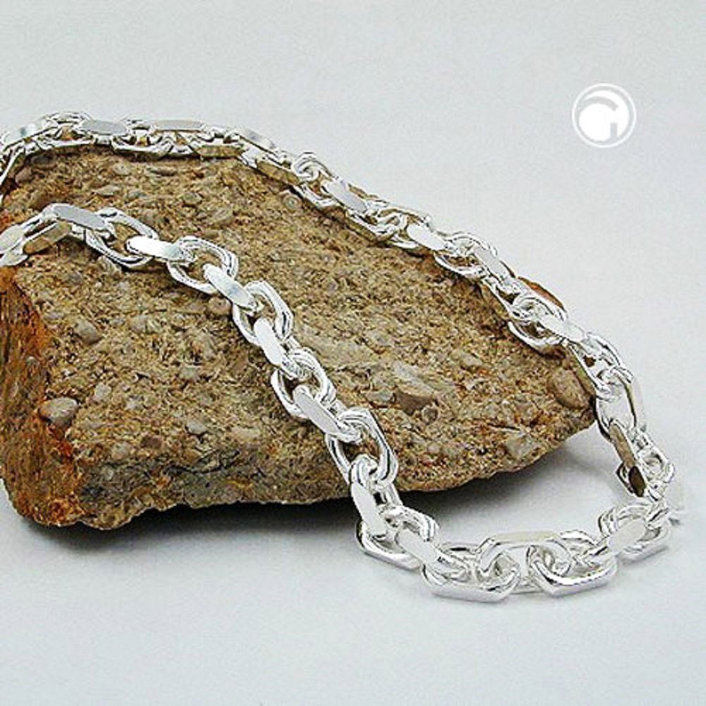mm für diamantiert Halskette 60cm inkl. 8 Herren Silber Damen Schmuckbox, Silberkette 925 und Silberschmuck Ankerkette unbespielt