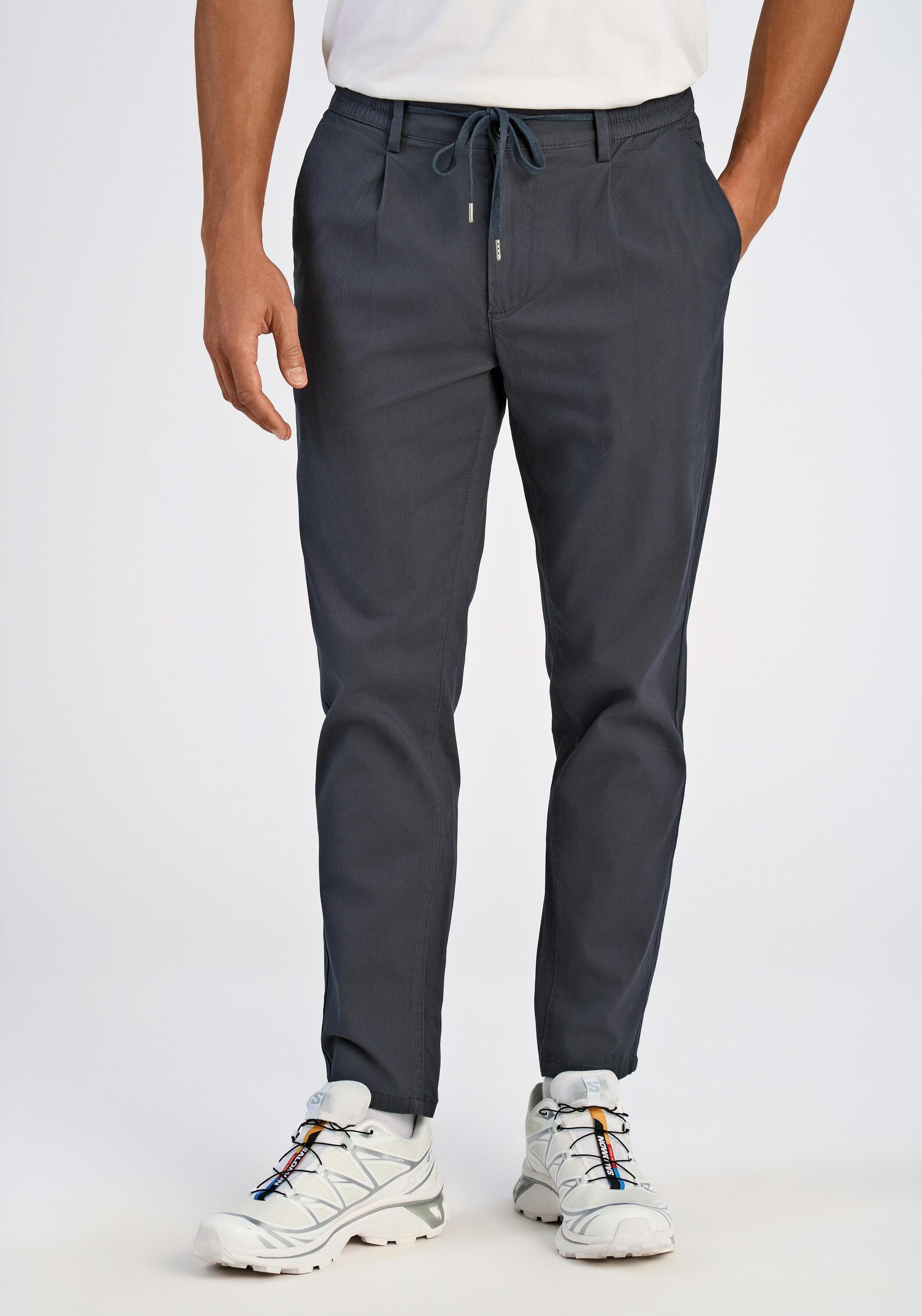 Stoffhose Freizeithose Carrot Fit, Cropped