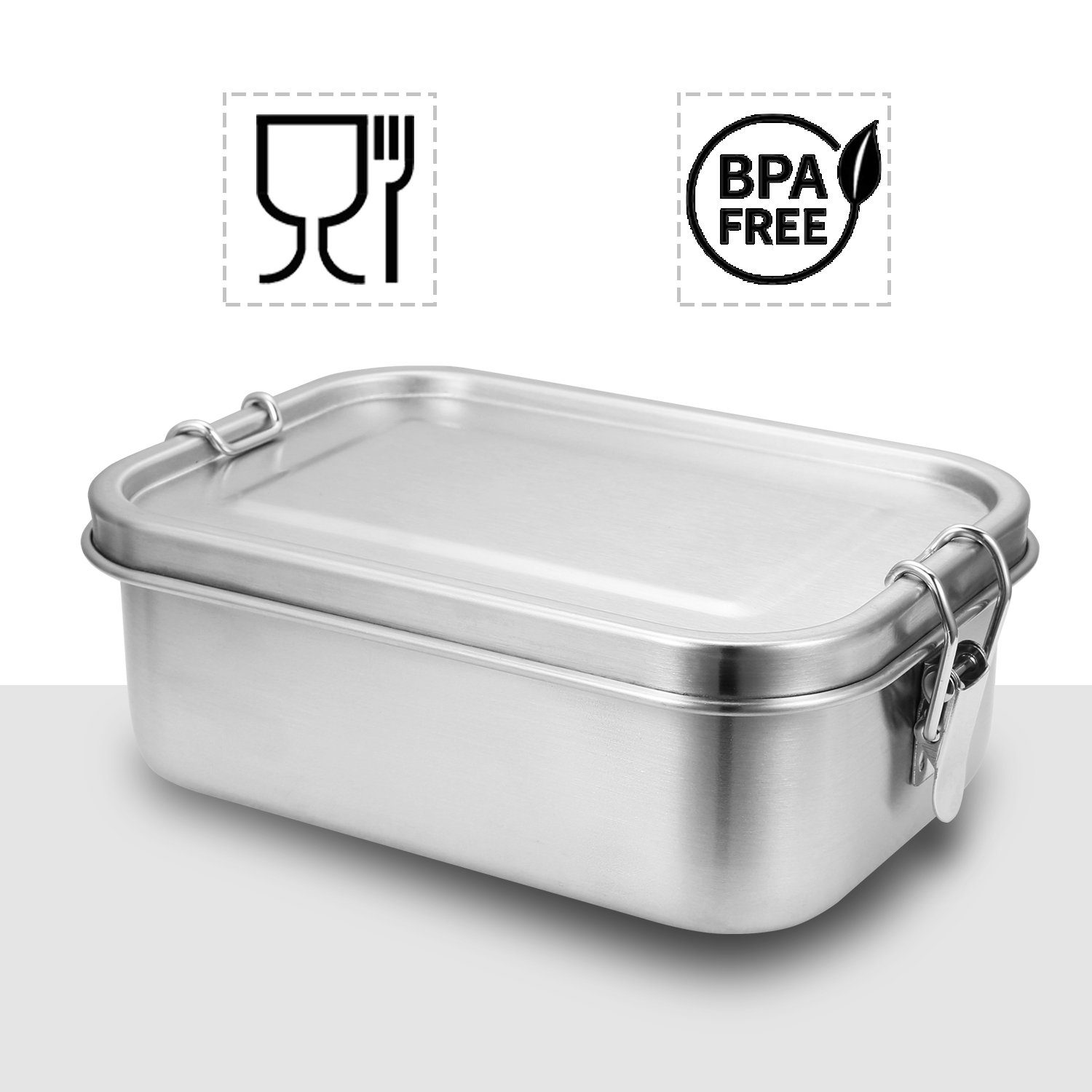 TolleTour Lunchbox Edelstahl Brotdose - Nachhaltige Lunchbox für Büro Schule Picknick Silber 1200ml