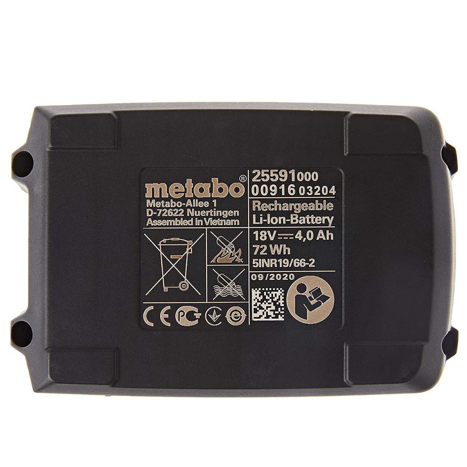 metabo Metabo 625591000 Akkupack Ah, Li-Power, 4,0 Akku AIR mAh COOLED V, 18 4000
