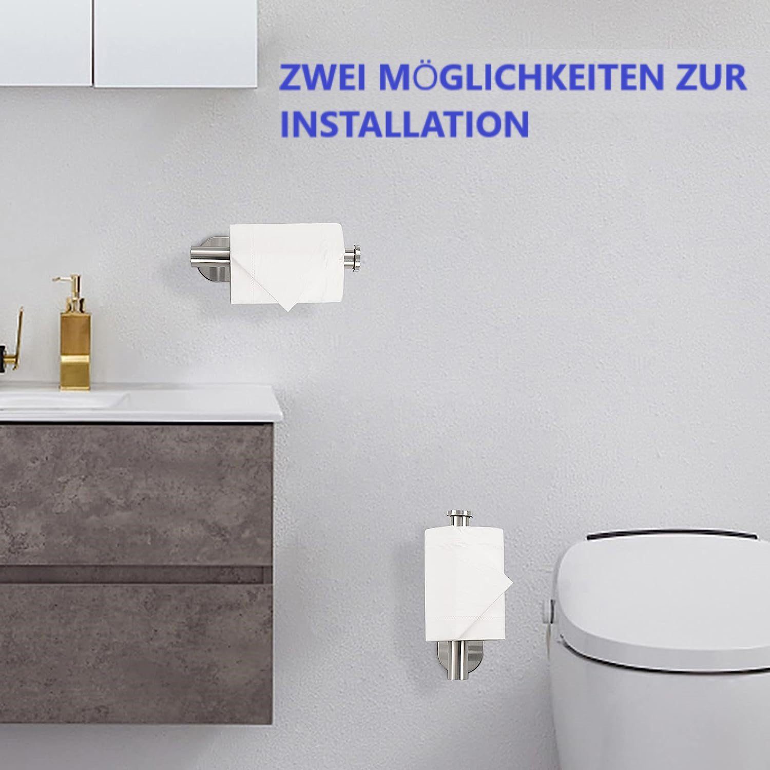 – Edelstahl, (1-St) 304 Küchenrollenhalter Rollenhalter Toilettenpapierhalter K&B aus