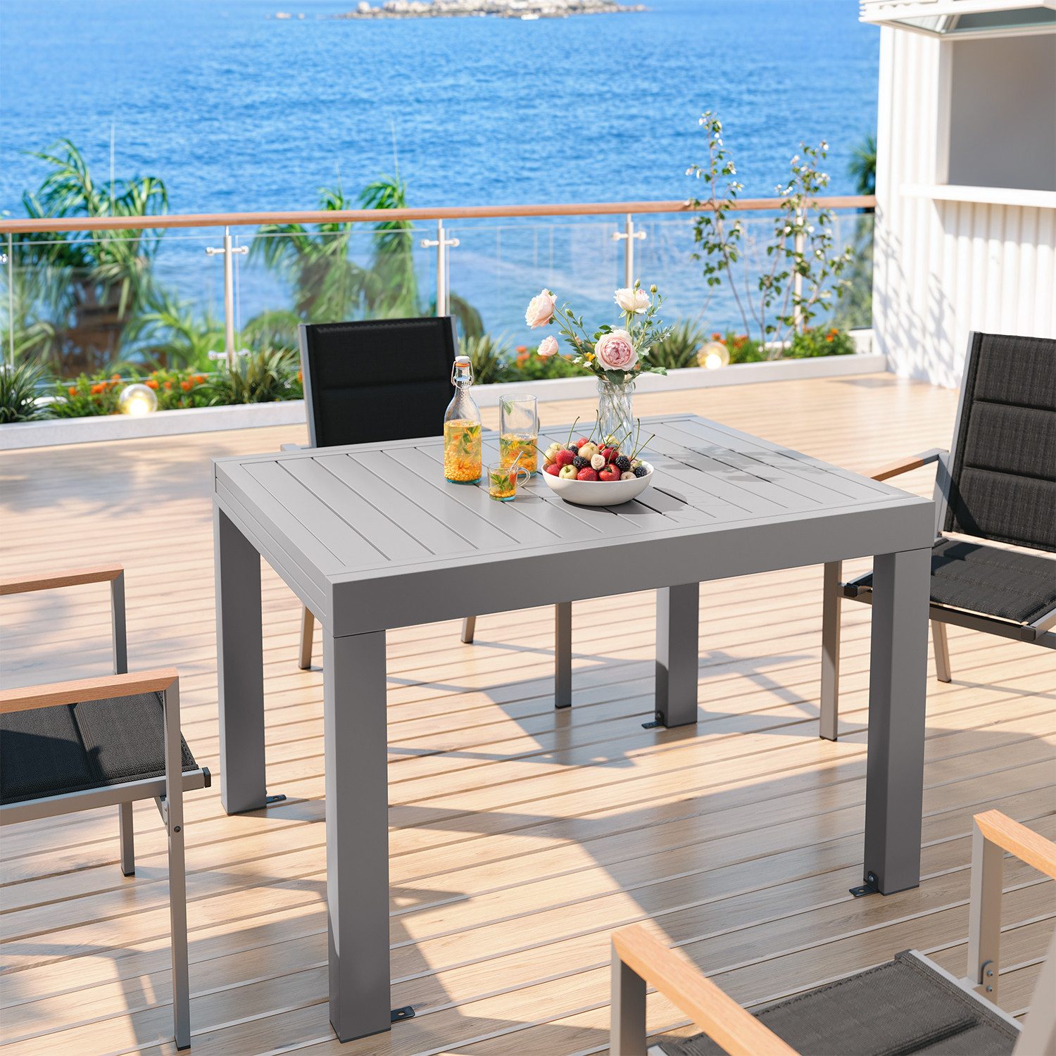 GUNJI Gartentisch Aluminium Ausziehbarer Gartentisch 80-160 günstig online kaufen