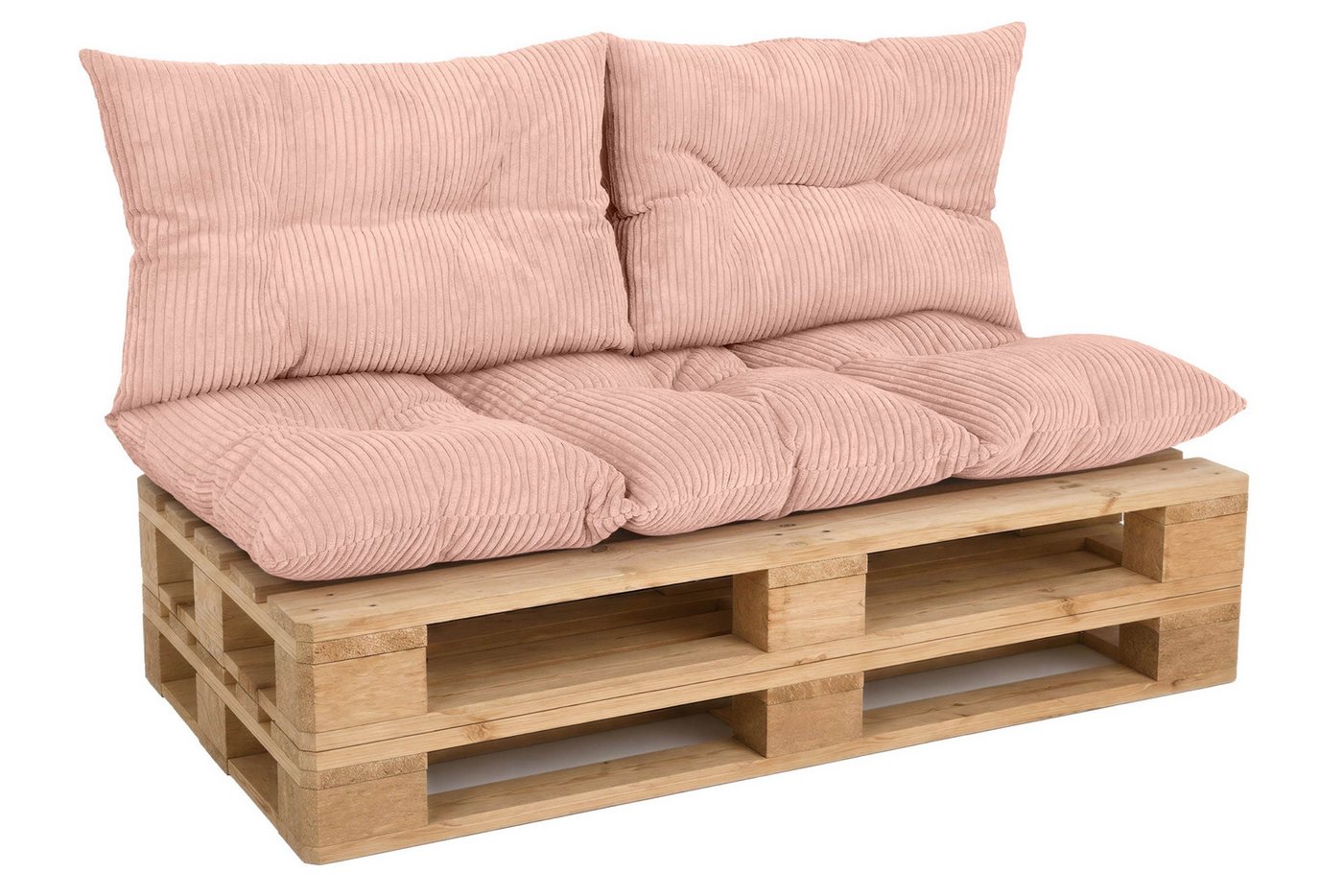 Amilian Palettenkissen Set 3-teilig Palettenauflagen für Europaletten, Balkon, Terrasse, Sitzkissen 120x60 cm + 2x Kissen 40x60 cm