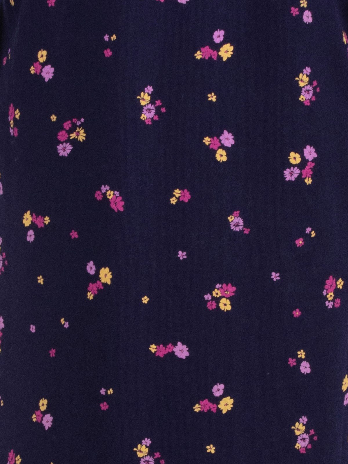 Thermo - navy Rosen Nachthemd zeitlos Nachthemd Blumen