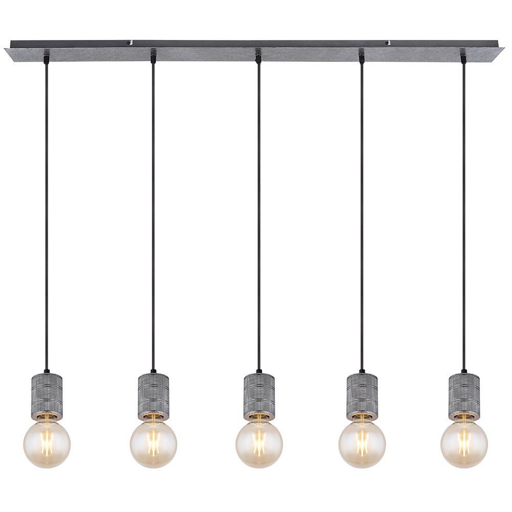 GLOBO LIGHTING Hängeleuchte, Leuchtmittel nicht inklusive, Hängeleuchte Esszimmerlampe Höhenverstellbar 5 Flammig silber antik