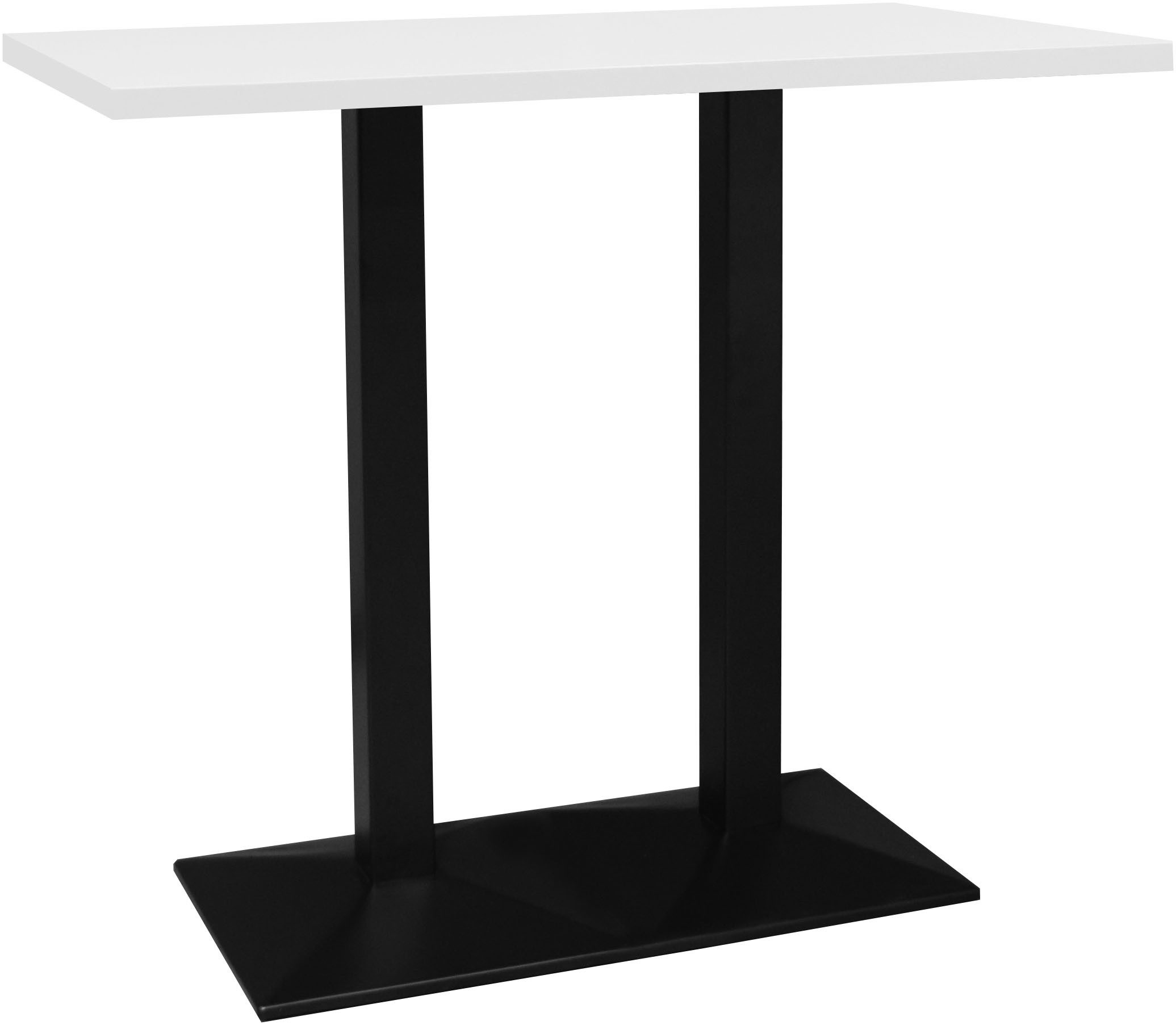 Mäusbacher Bistrotisch Big Bistro Metall, Doppelsäulengestell, eckige Platte BHT 120x105x70 cm