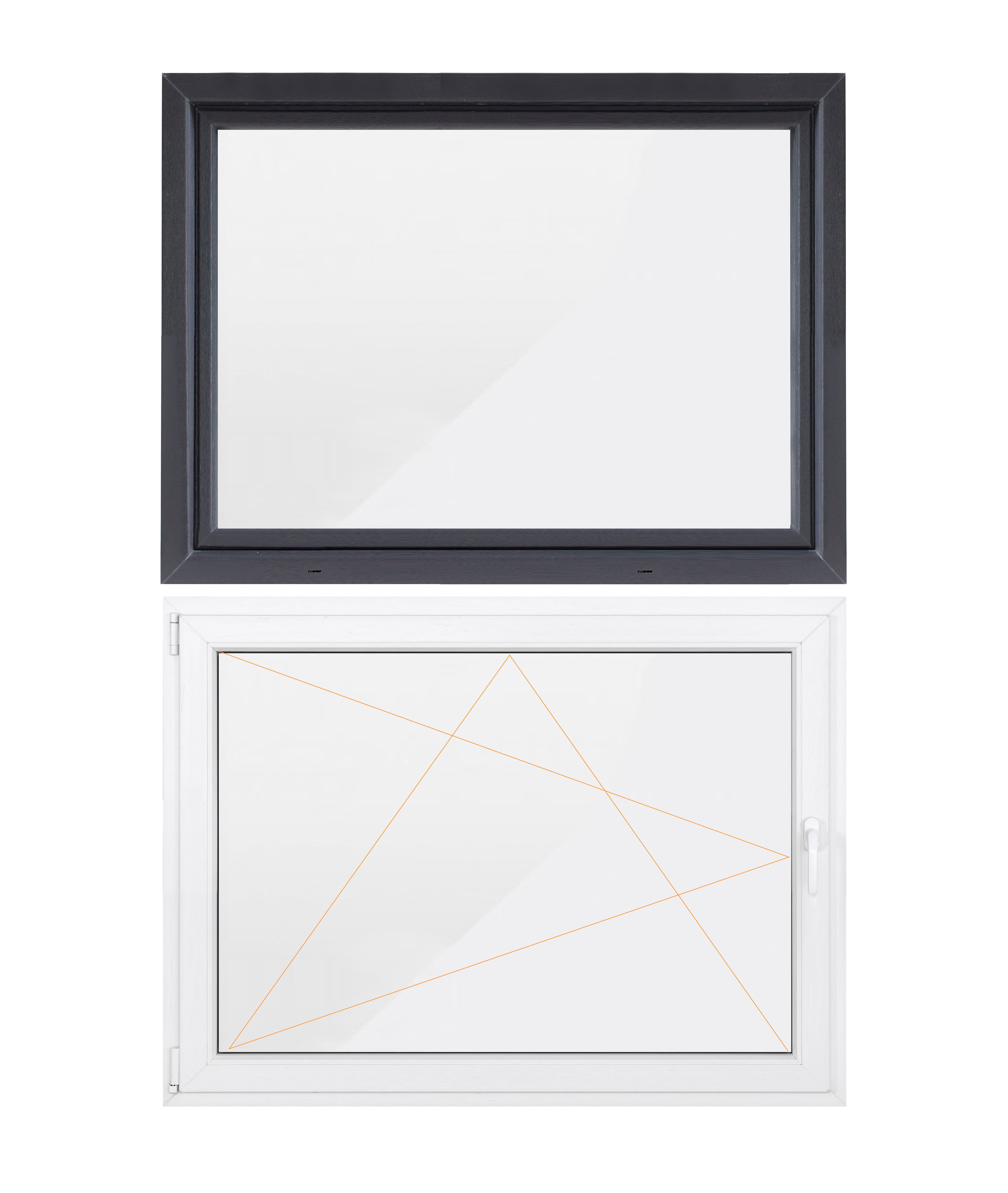 SN DECO GROUP Kellerfenster 1 Flügel, 800x600, außen anthrazit/innen weiß, 70 mm Profil, (Set), RC2 Sicherheitsbeschlag, Hochwertiges 5-Kammer-Profil