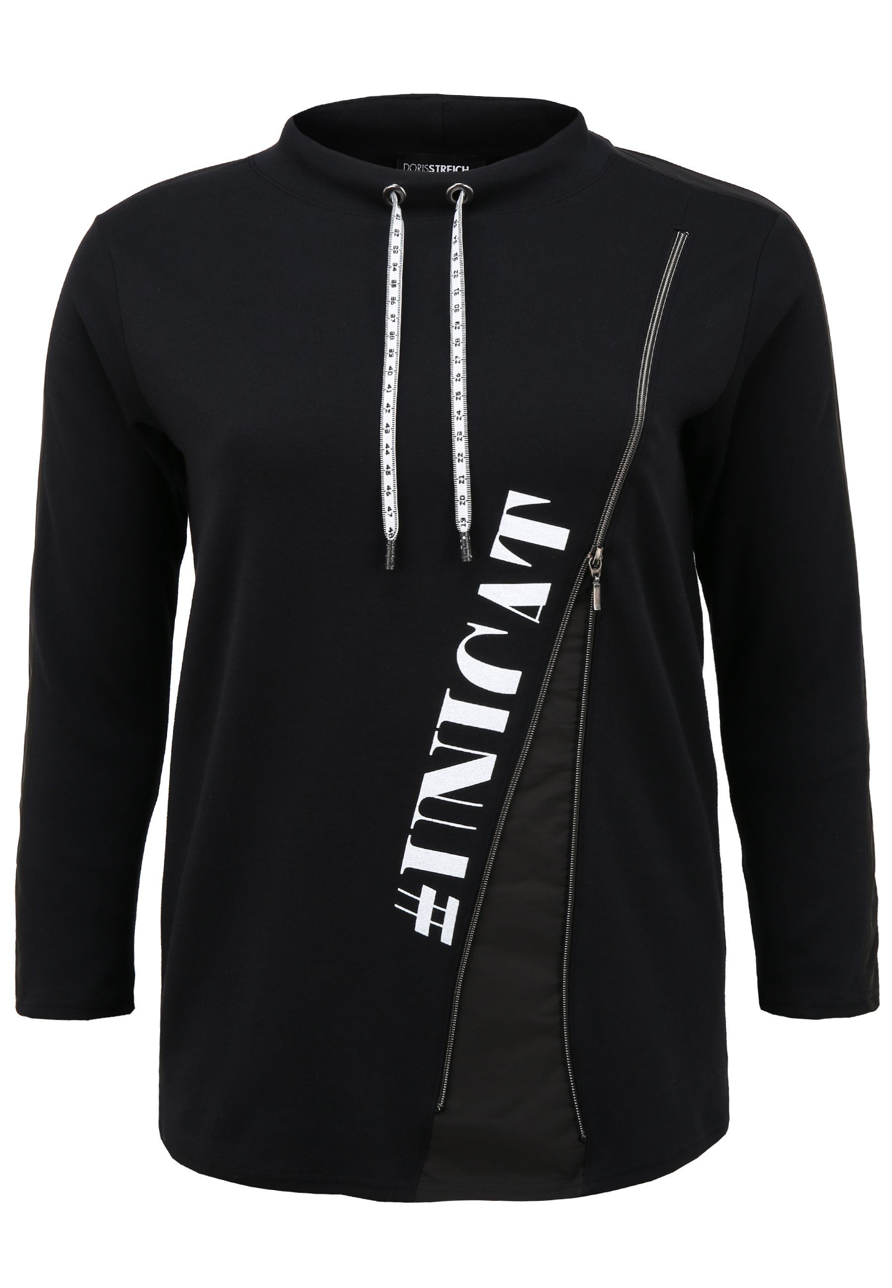 Doris Streich Longsleeve mit Stehkragen mit Reißverschluss