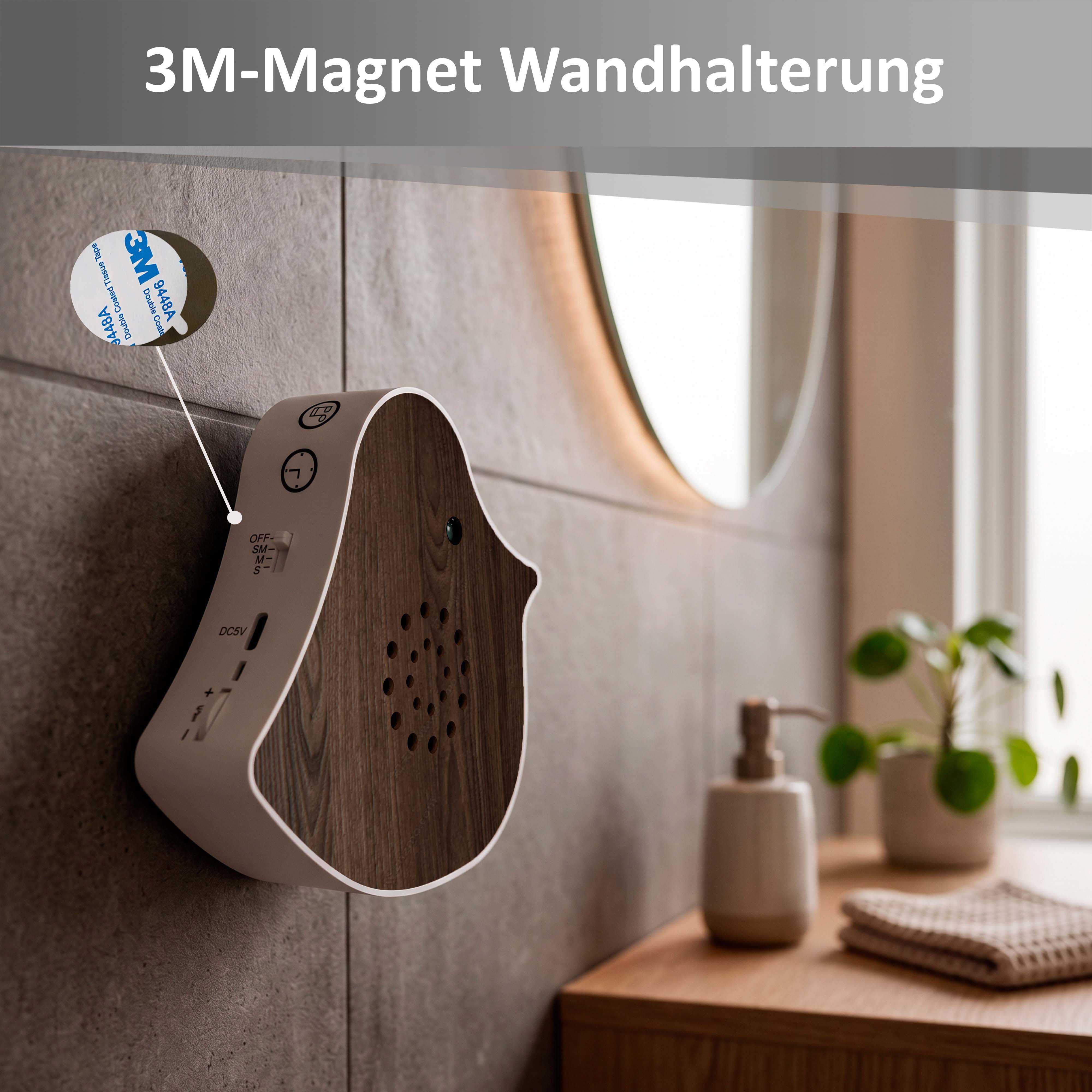 Northpoint LED Dekolicht Naturgeräusche Box Vogel Sound Box Echtholz – Bild 3 von 5