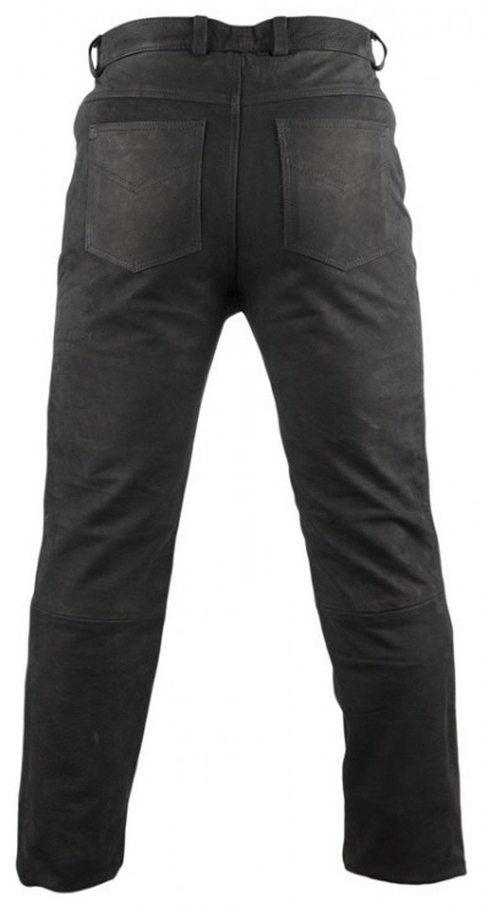 MDM Lederhose Herren Nubuk Lederjeans Lederhose Nubuk Büffel Leder schwarz günstig online kaufen