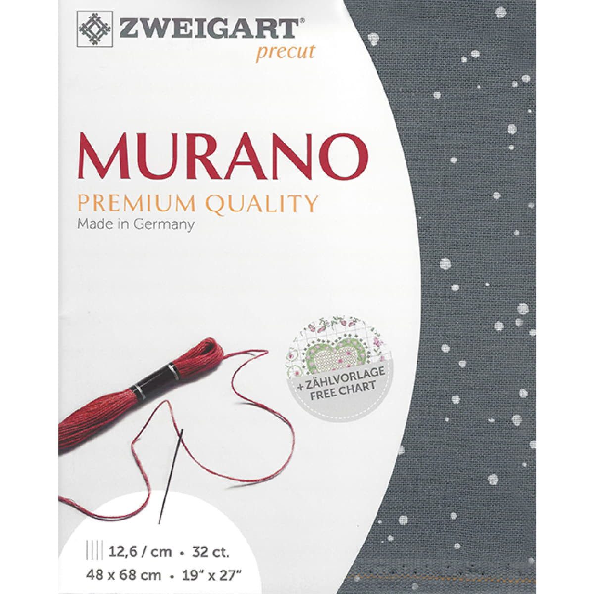 Zweigart Kreativset Zählstoff MURANO SPLASH Zweigart Precut 32 ct. (3984) 48x68 cm, (embroidery kit by Marussia)