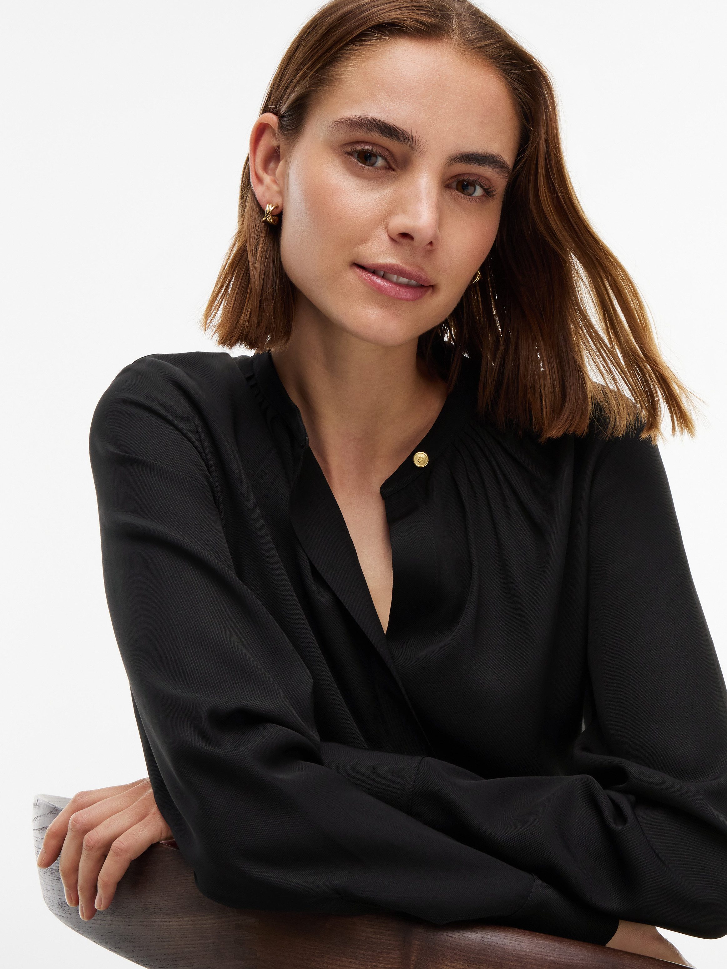 Tommy Hilfiger Langarmbluse FEM FLUID BLOUSE ESSENTIAL Viskose – Bild 2 von 5