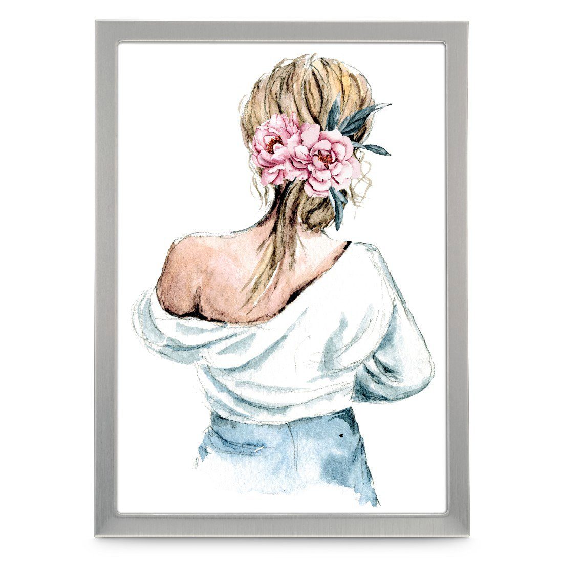 Bilderrahmen Bilderrahmen 13 x 18 cm für 1 Bild, zum Aufhängen und Stellen, silber