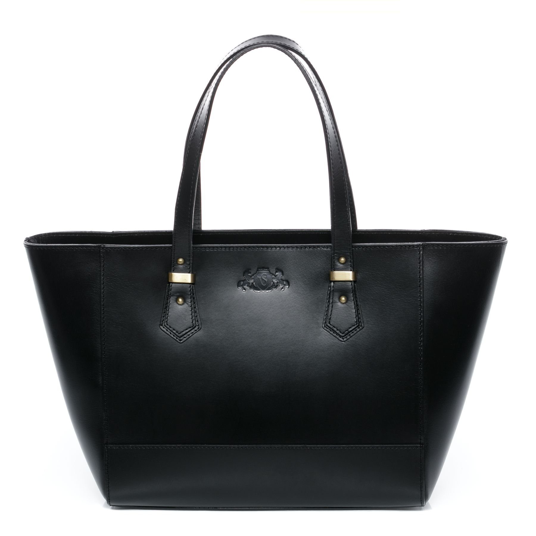 SID & VAIN Umhängetasche echt Leder Handtasche Schultertasche groß schwarz TRISH, Schultertasche Echtleder für Damen, Shopper schwarz