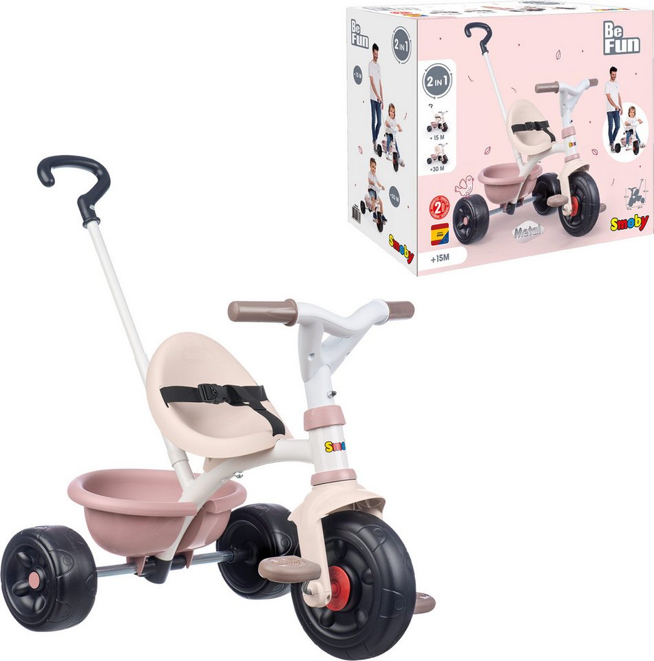 Smoby Dreirad Outdoor Spielzeug Fahrzeug Dreirad Be Fun rosa 7600740335