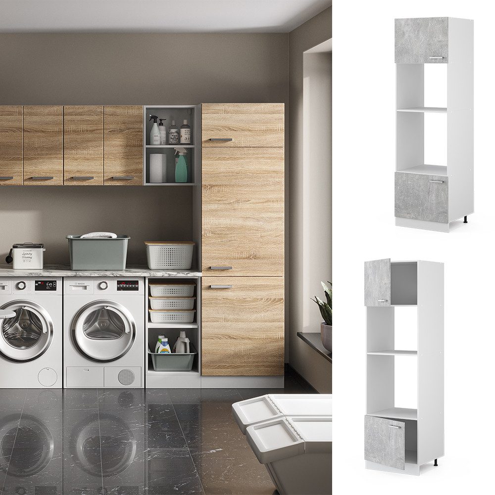 Vicco Schranksystem R-Line, Beton/Weiß, 60 cm günstig online kaufen