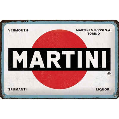 Nostalgic-Art Metallschild Blechschild 20 x 30cm - Martini - Martini Logo White