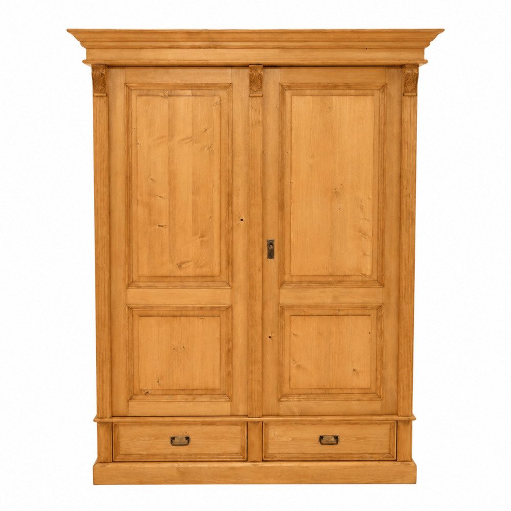 Wohnpalast Bücherregal Premium 2-türiger Kleiderschrank gewachst– Weichholz, Landhausstil 150