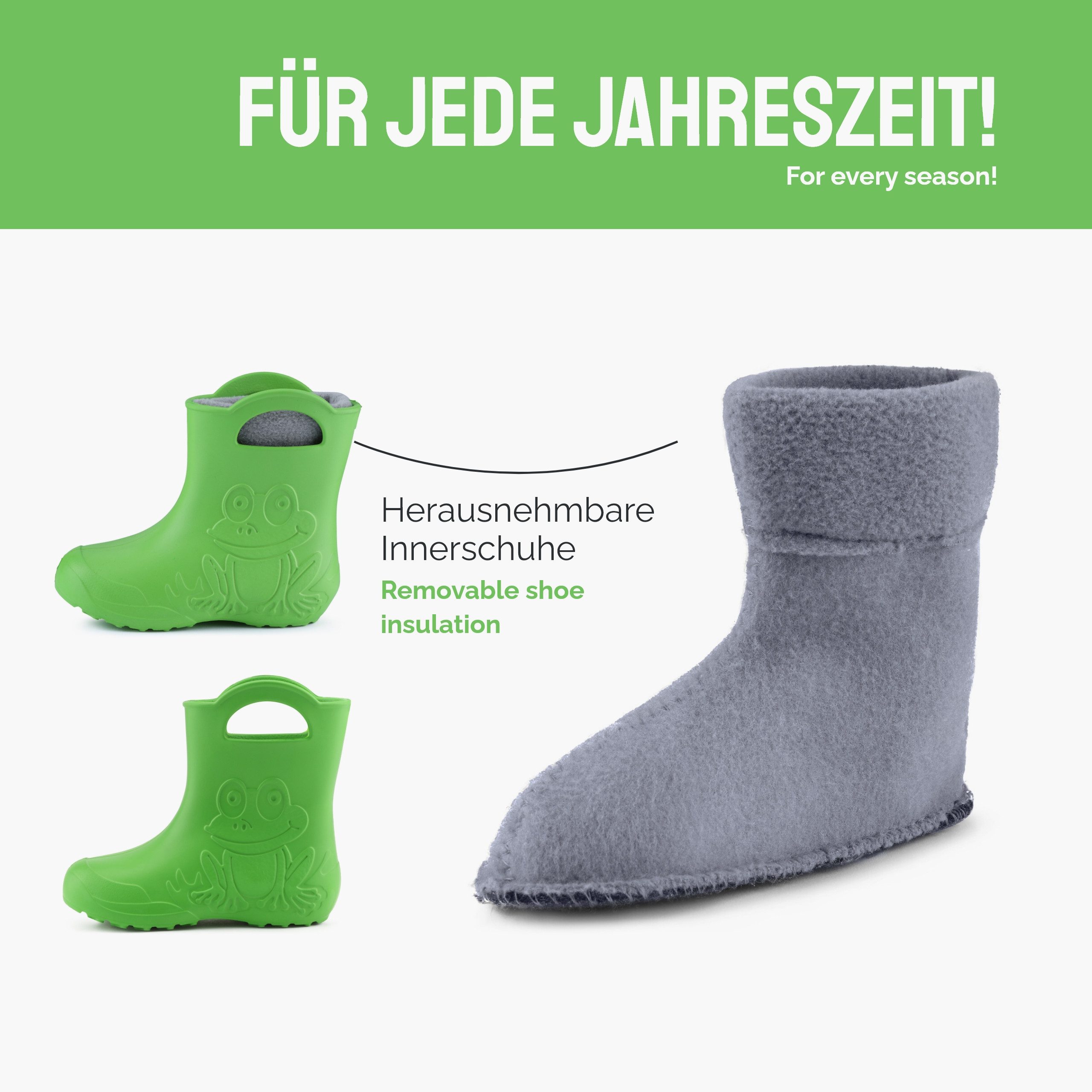 Ladeheid Kinder EVA federleichte Regenschuhe LA-CA-03 Gummistiefel mit herausnehmbares Innenfutter – Bild 4 von 5