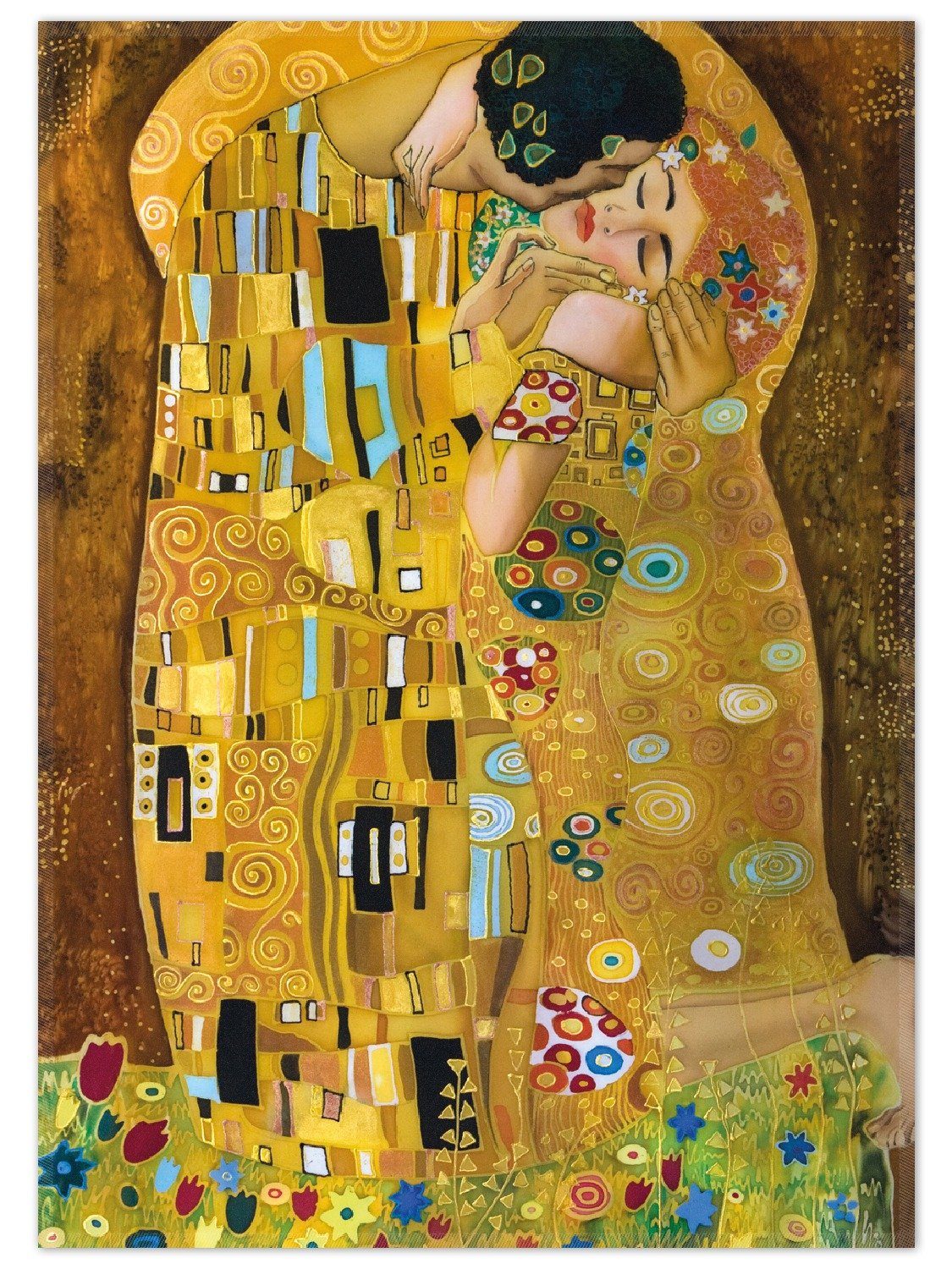 Teppich Der Kuss von Klimt, Wallario, rechteckig, rutschfest