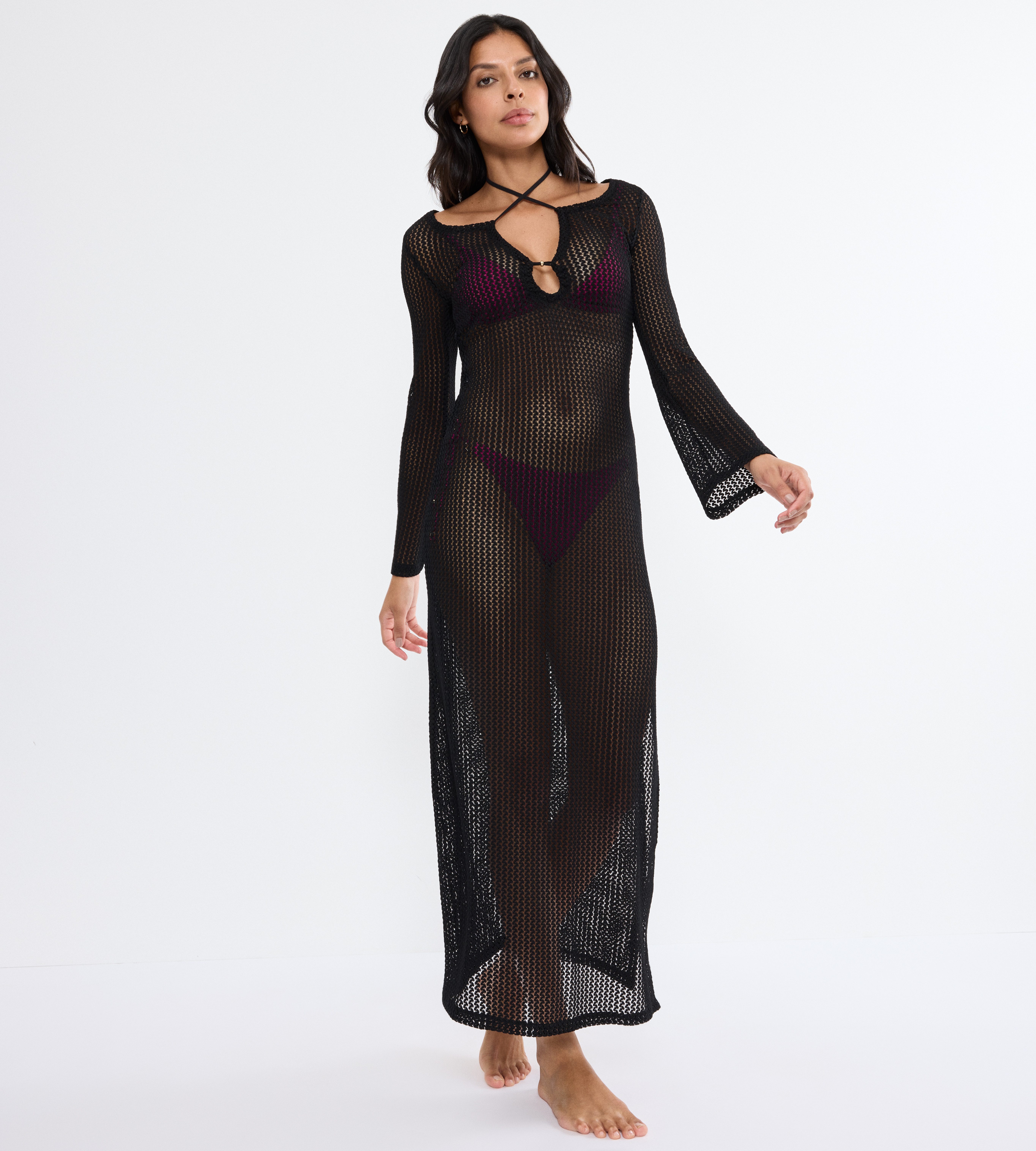 Triumph Strandkleid Beach MyWear Crochet Long Dress LSL weiches Häkeldesign