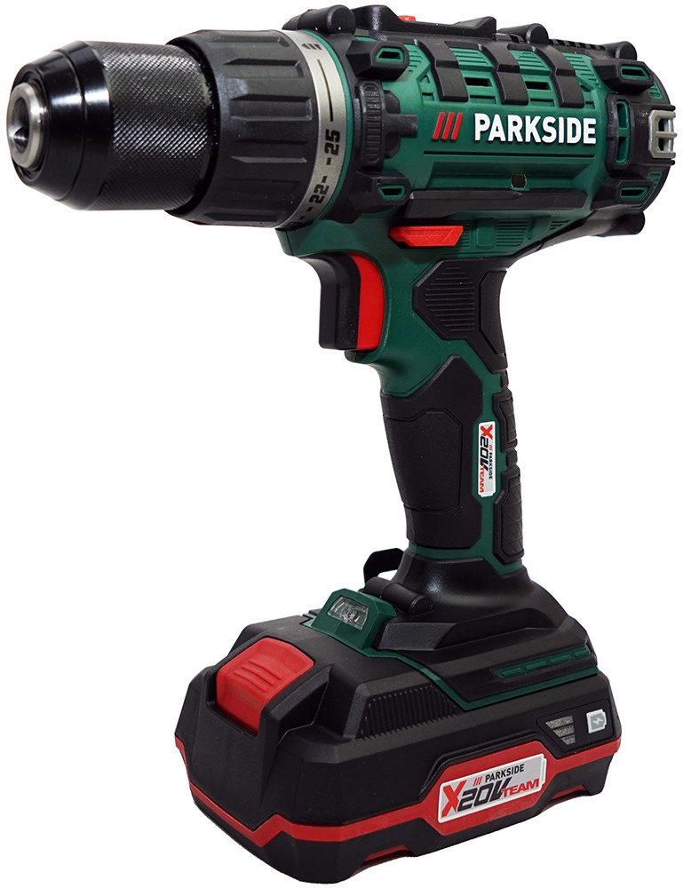 Parkside Akku-Bohrschrauber 20V Akku Bohrschrauber Аккумуляторные шуруповёрты PABS 20-Li I9 (inkl. Akku), 20 V, max. 1500 U/min, Kraftvoller Motor mit 2-Gang-Getriebe