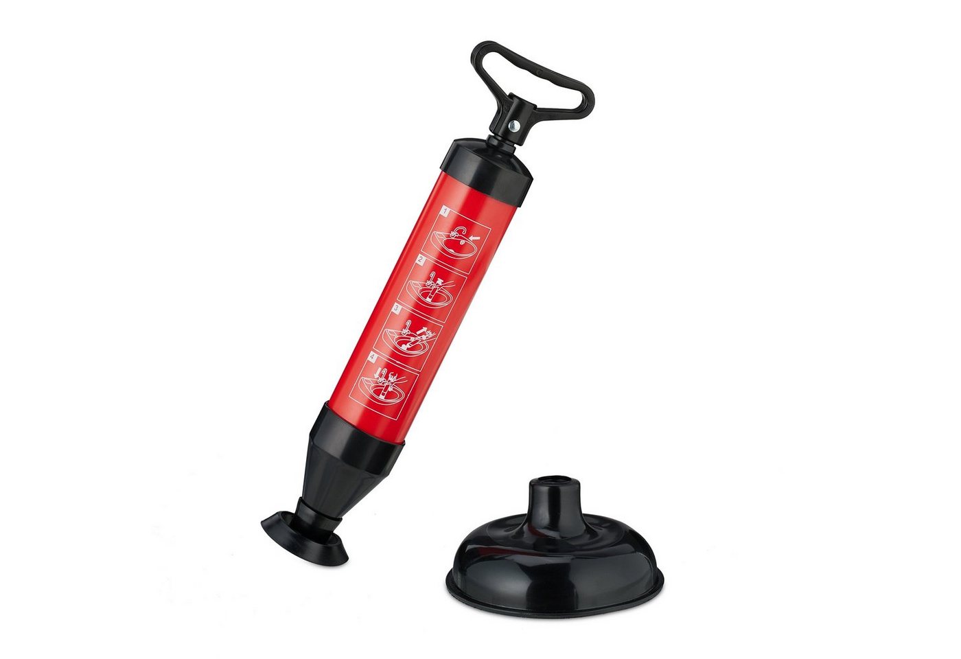 relaxdays Rohrreinigungspumpe Abflussreiniger Pumpe, L: 15 cm, (3 tlg)