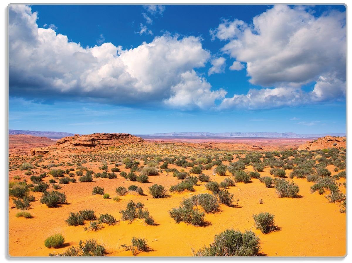 1-St), Wallario rutschfester Gummifüße mit blauer 4mm, 30x40cm (inkl. - Wolken Himmel Schneidebrett ESG-Sicherheitsglas, Arizona in Wüste I,