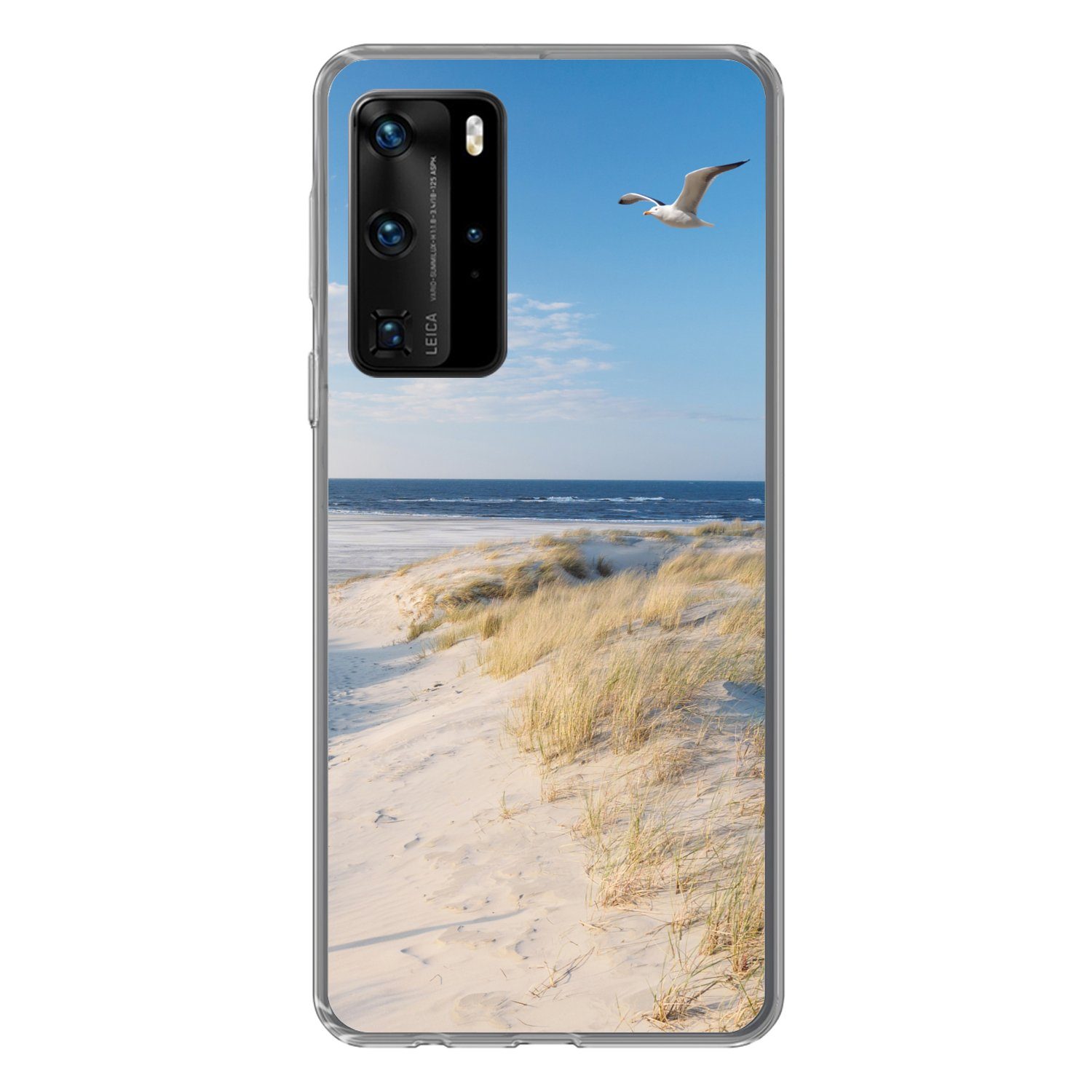 MuchoWow Handyhülle für Huawei P40 Pro Düne - Möwe - Strand - Meer - Sonne, Handy Case, Silikon, Bumper Case Dünn