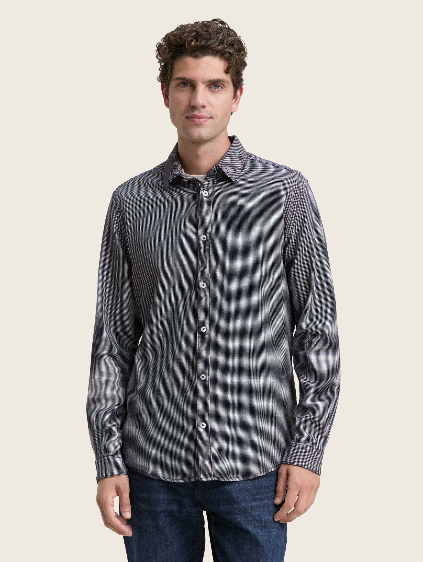 TOM TAILOR Langarmhemd Blusen & Shirts Slim Fit Hemd mit Stretch günstig online kaufen