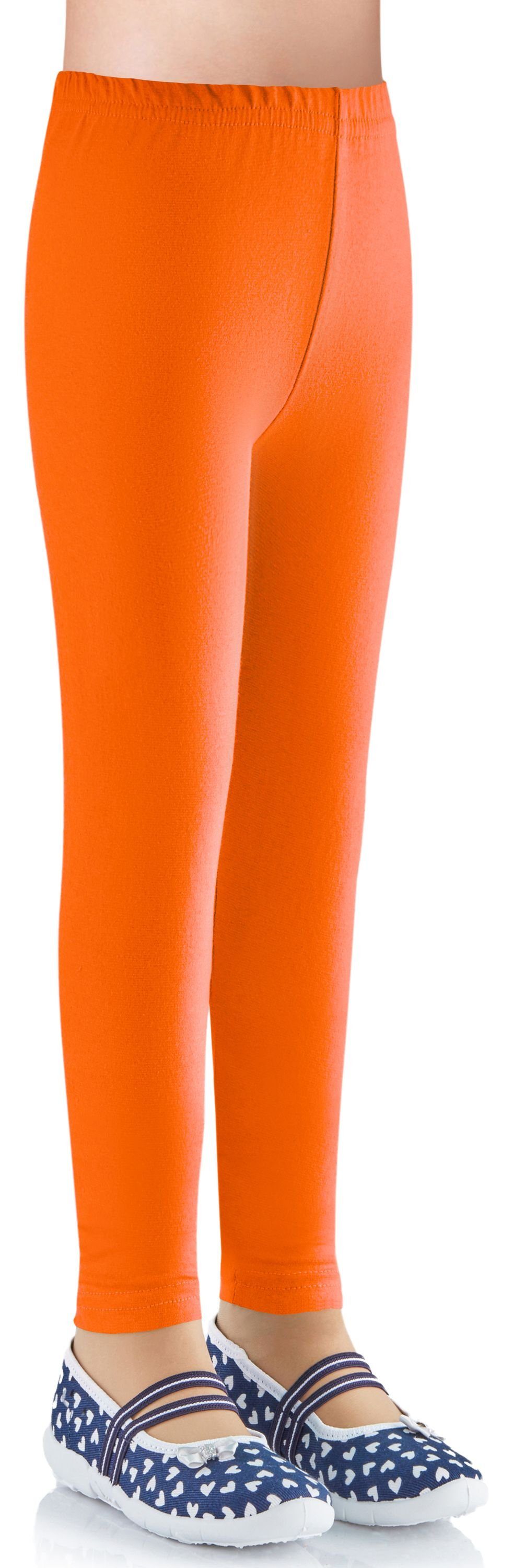 Ladeheid Leggings Mädchen Leggings aus Baumwolle LAMA03 (1-tlg) elastischer Bund Orange24