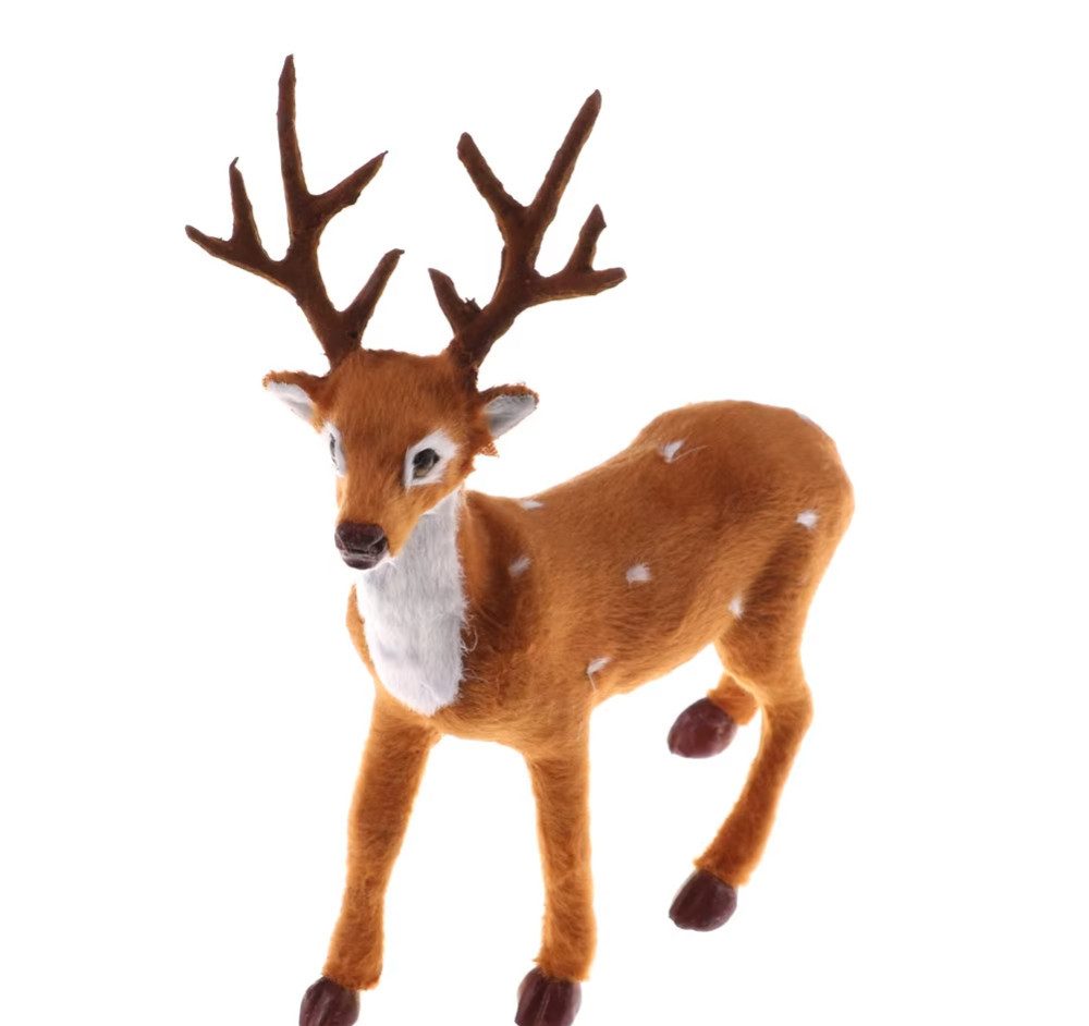 Tinisu Plüschfigur Rentier Figur Weihnachten Kuscheltier - 25 cm Statue zum hinstellen