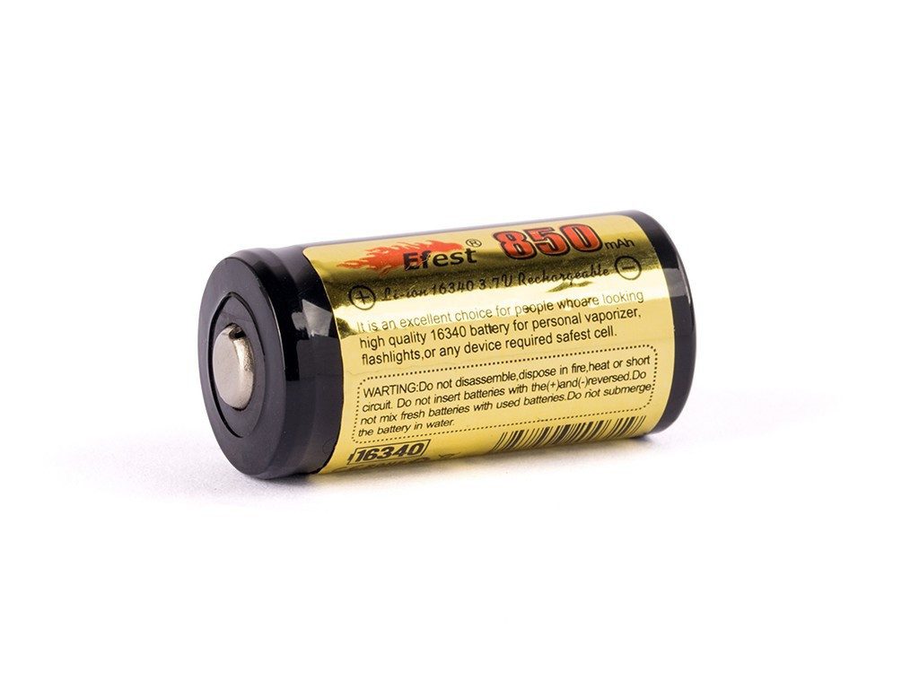 EFEST Efest ICR 16340 V2 Gold 850mAh 3,6V - 3,7V ungeschützt Akku 850 mAh (3,7 V)