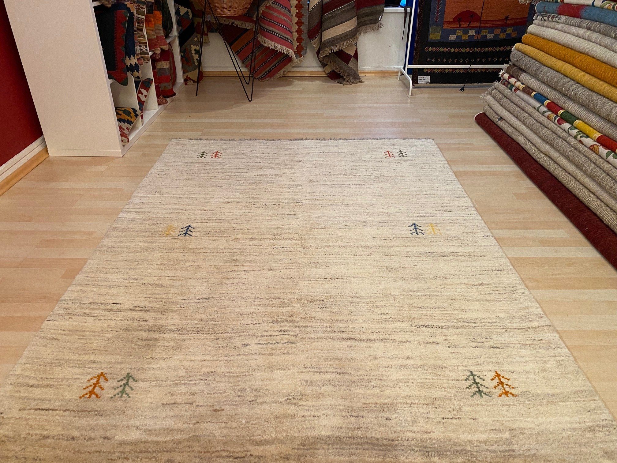 Orientteppich Original Perserteppich Handgeknüpft Perser 200×150 Beige, Gabbeh Morgenlandbazar