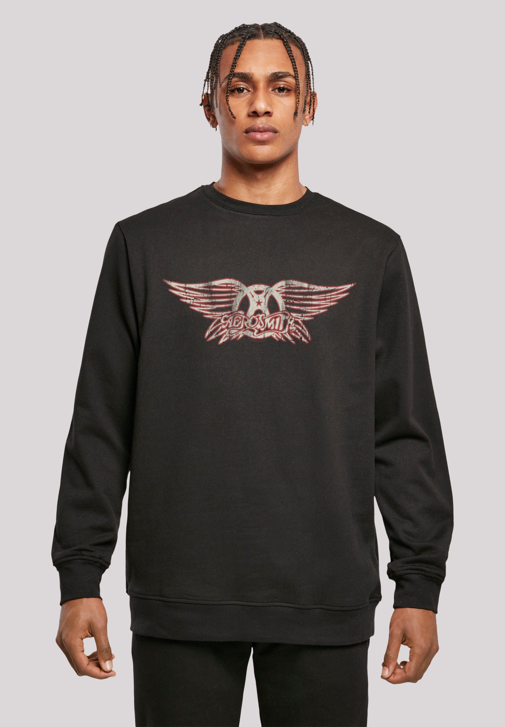 F4NT4STIC Sweatshirt Aerosmith Rock Band Logo Premium Qualität, Rock-Musik, Band schwarz