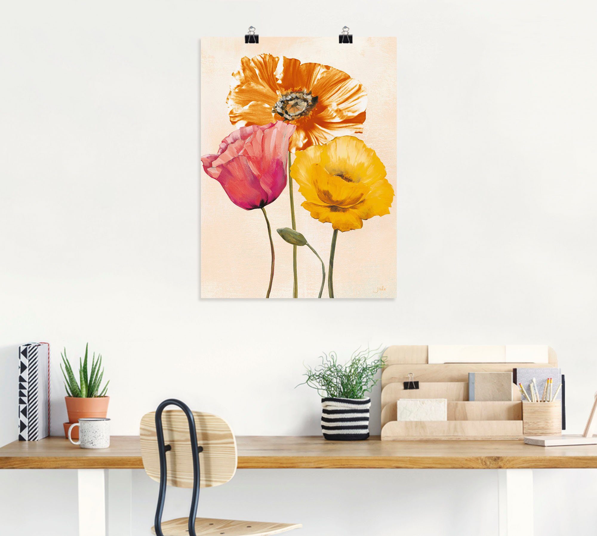 oder Poster Alubild, (1 Wandbild Größen Artland II, Mohnblumen Leinwandbild, St), Blumenbilder Wandaufkleber in versch. als Bunte